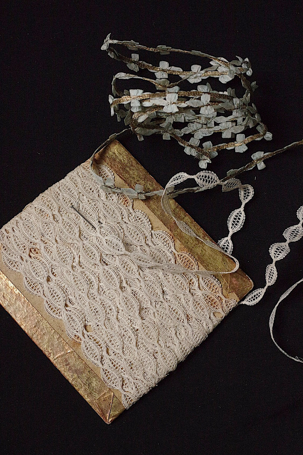 Ruban dentelle ancienne dentelle ancienne + ruban rococo