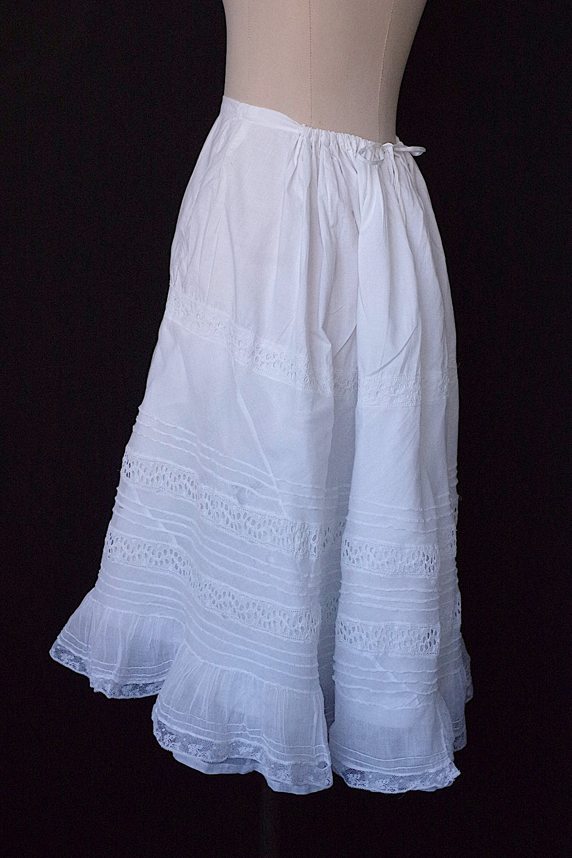 アンティークレーススカート　vêtement antique 素材用スカート