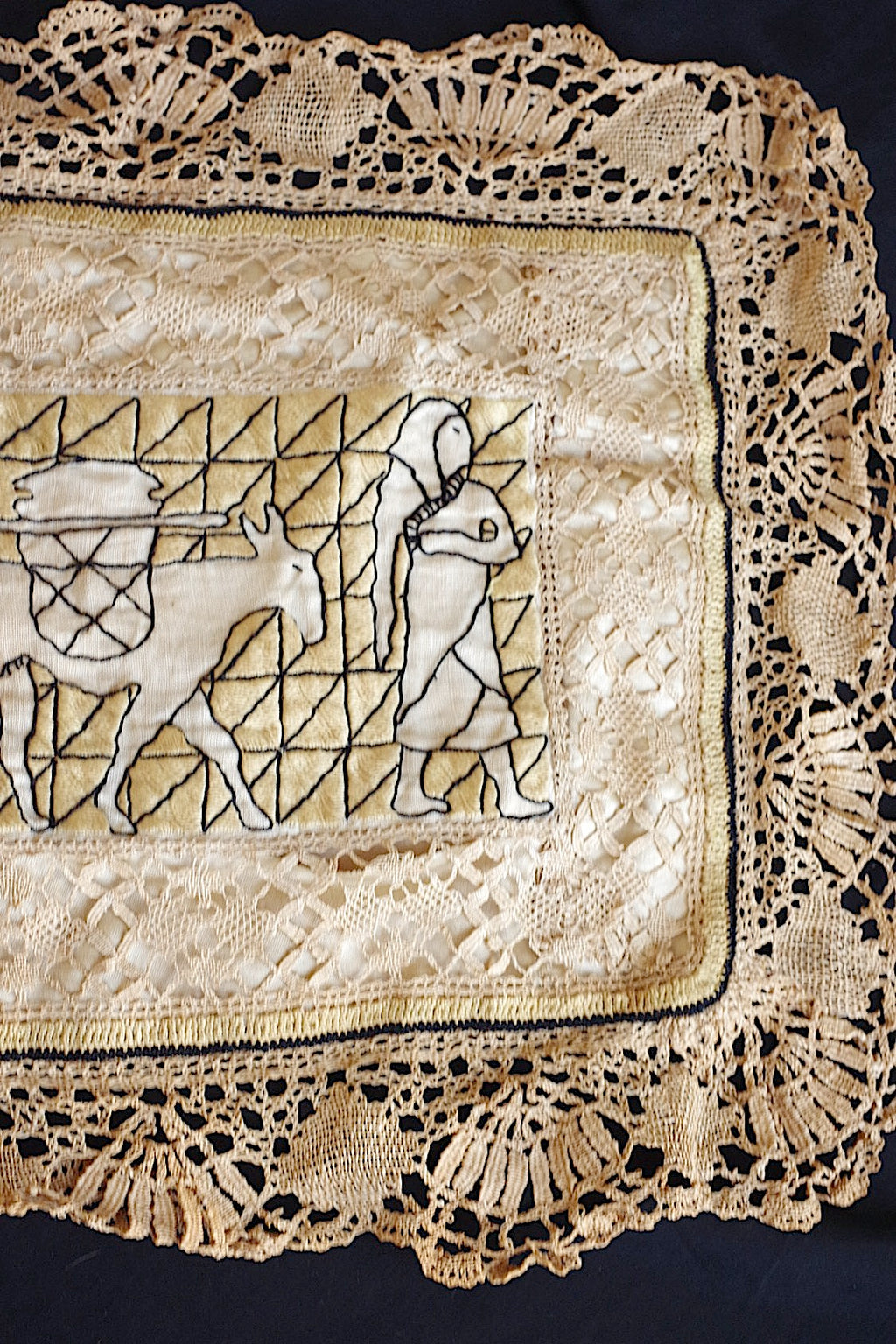 Tissu ancien à nappe antique