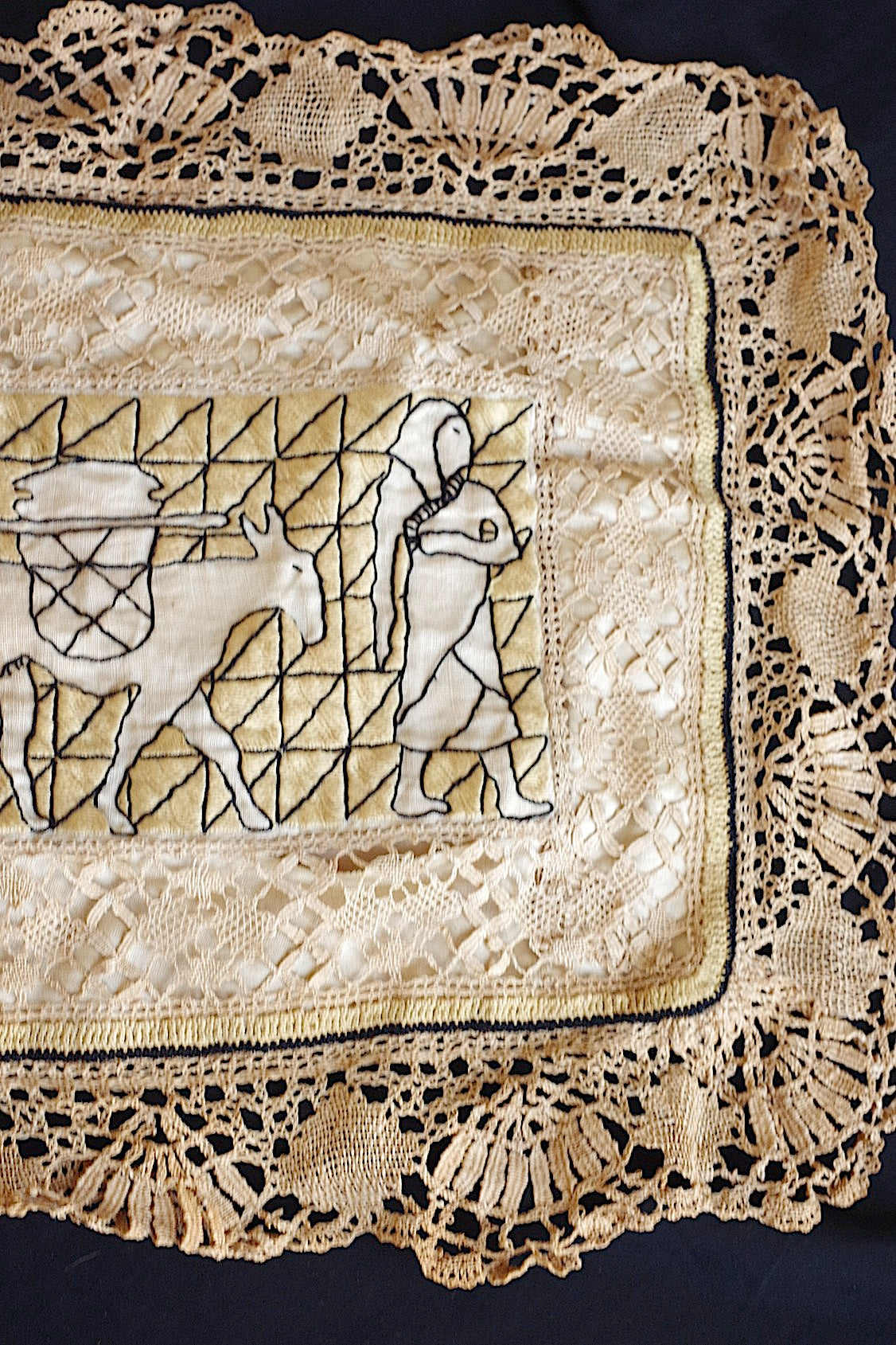 Tissu ancien à nappe antique