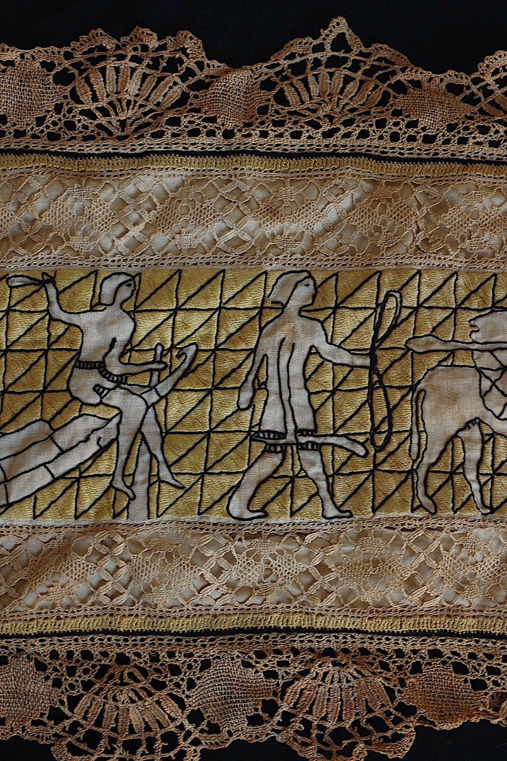 Tissu ancien à nappe antique