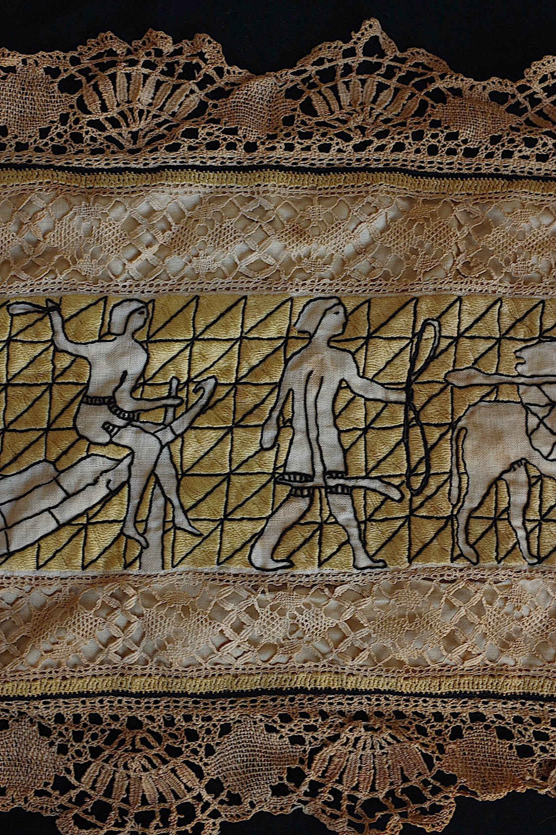 Tissu ancien à nappe antique