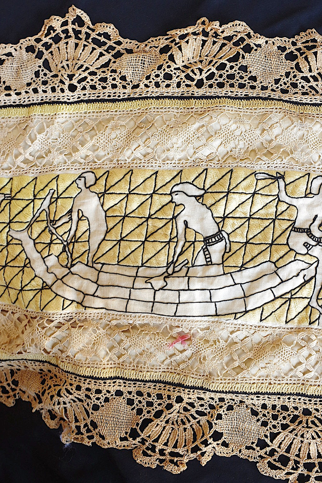 Tissu ancien à nappe antique