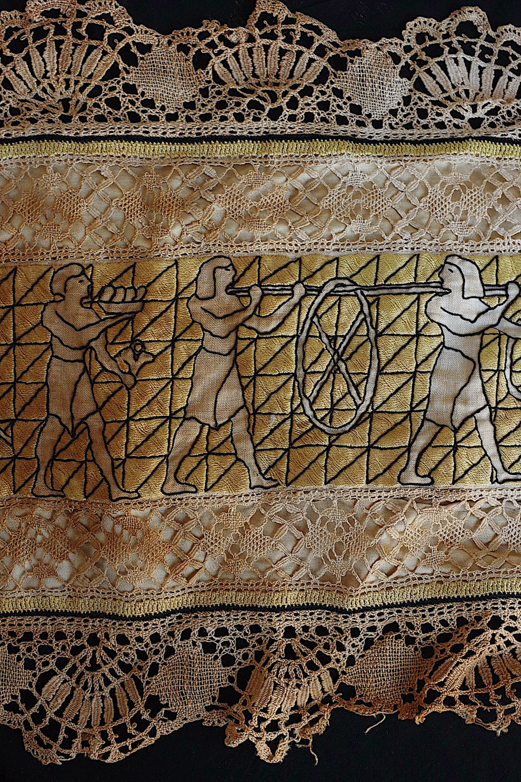 Tissu ancien à nappe antique