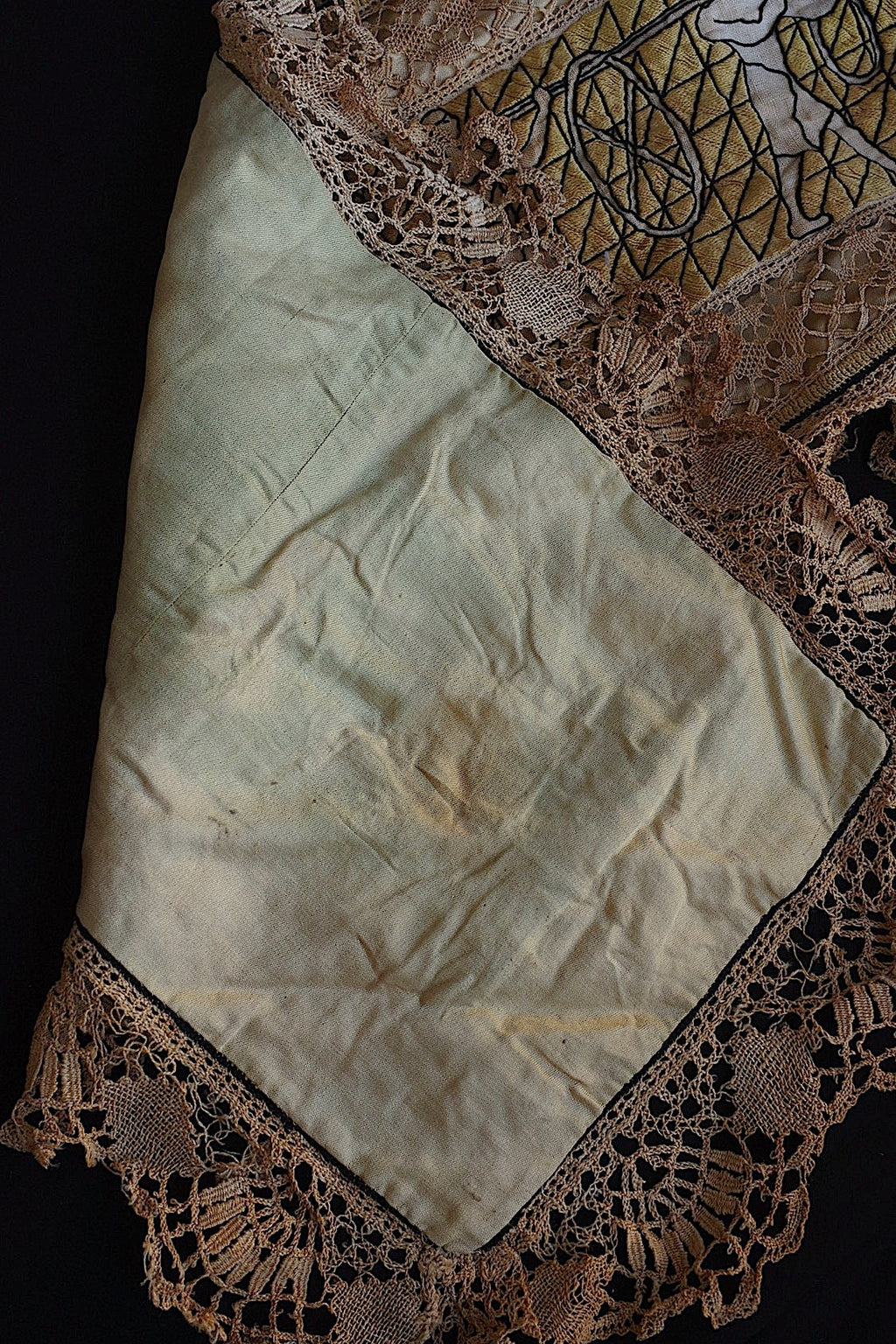 Tissu ancien à nappe antique