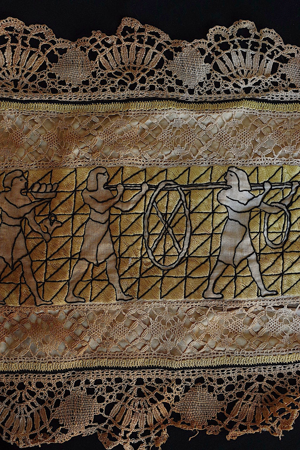 Tissu ancien à nappe antique