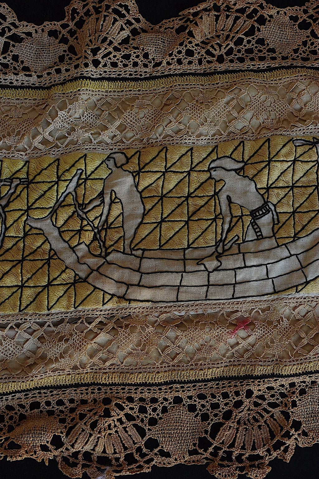 Tissu ancien à nappe antique