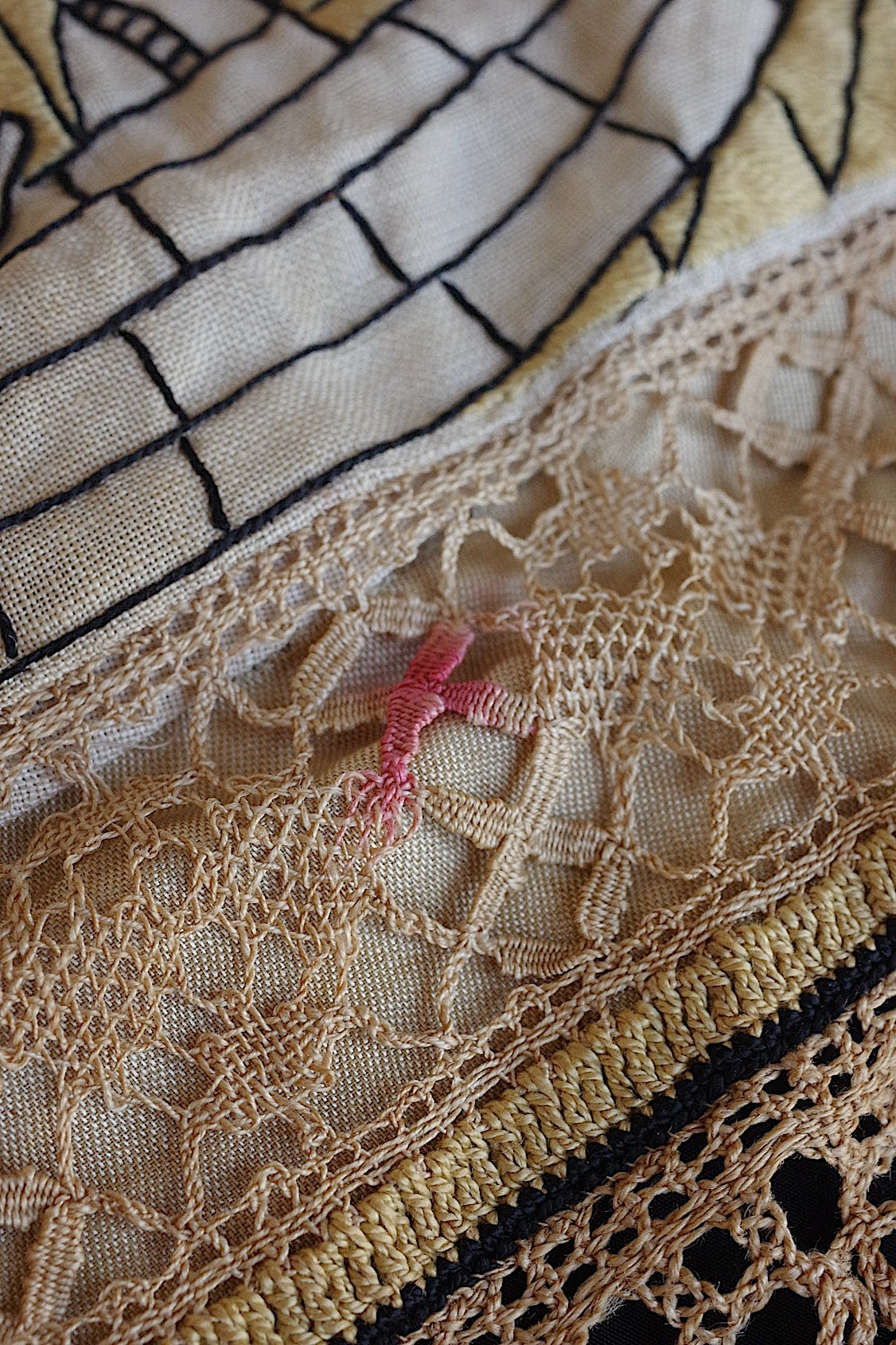 Tissu ancien à nappe antique