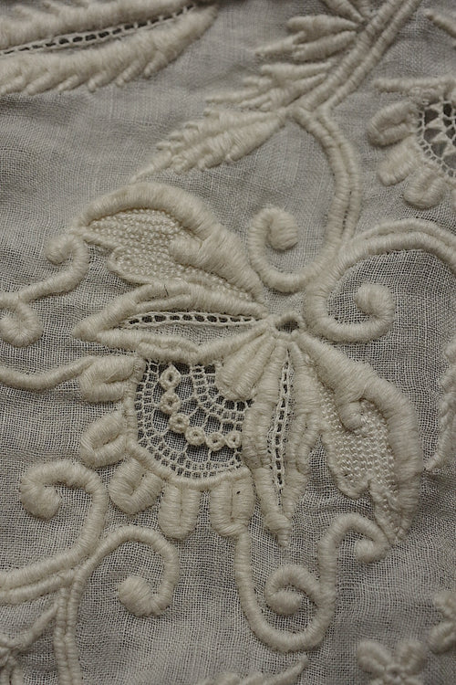 アンティークレース　dentelle ancienne 刺繍クッションカバー