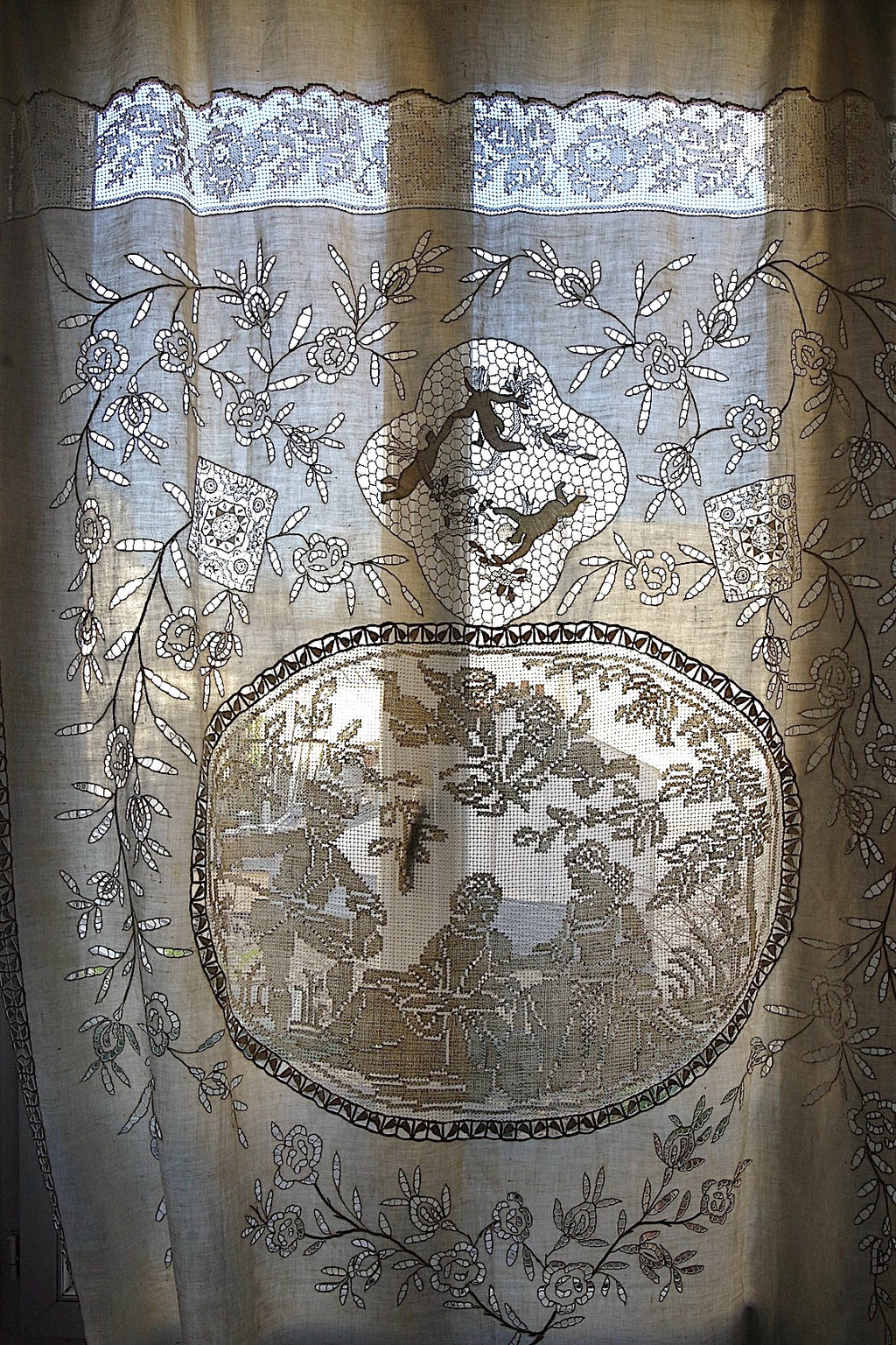 アンティークカーテン　rideau antique リネン