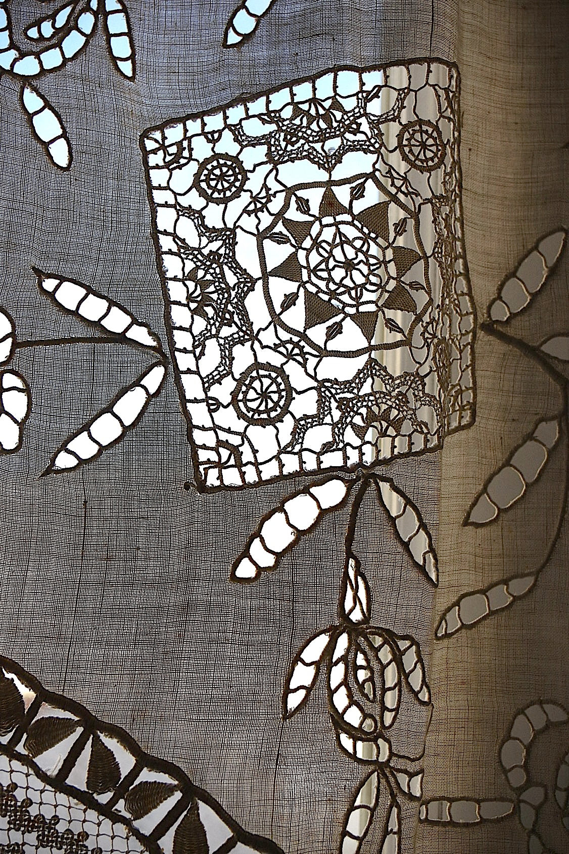 アンティークカーテン　rideau antique リネン