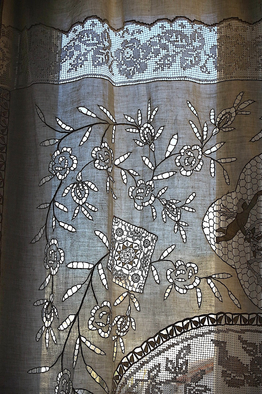 アンティークカーテン　rideau antique リネン