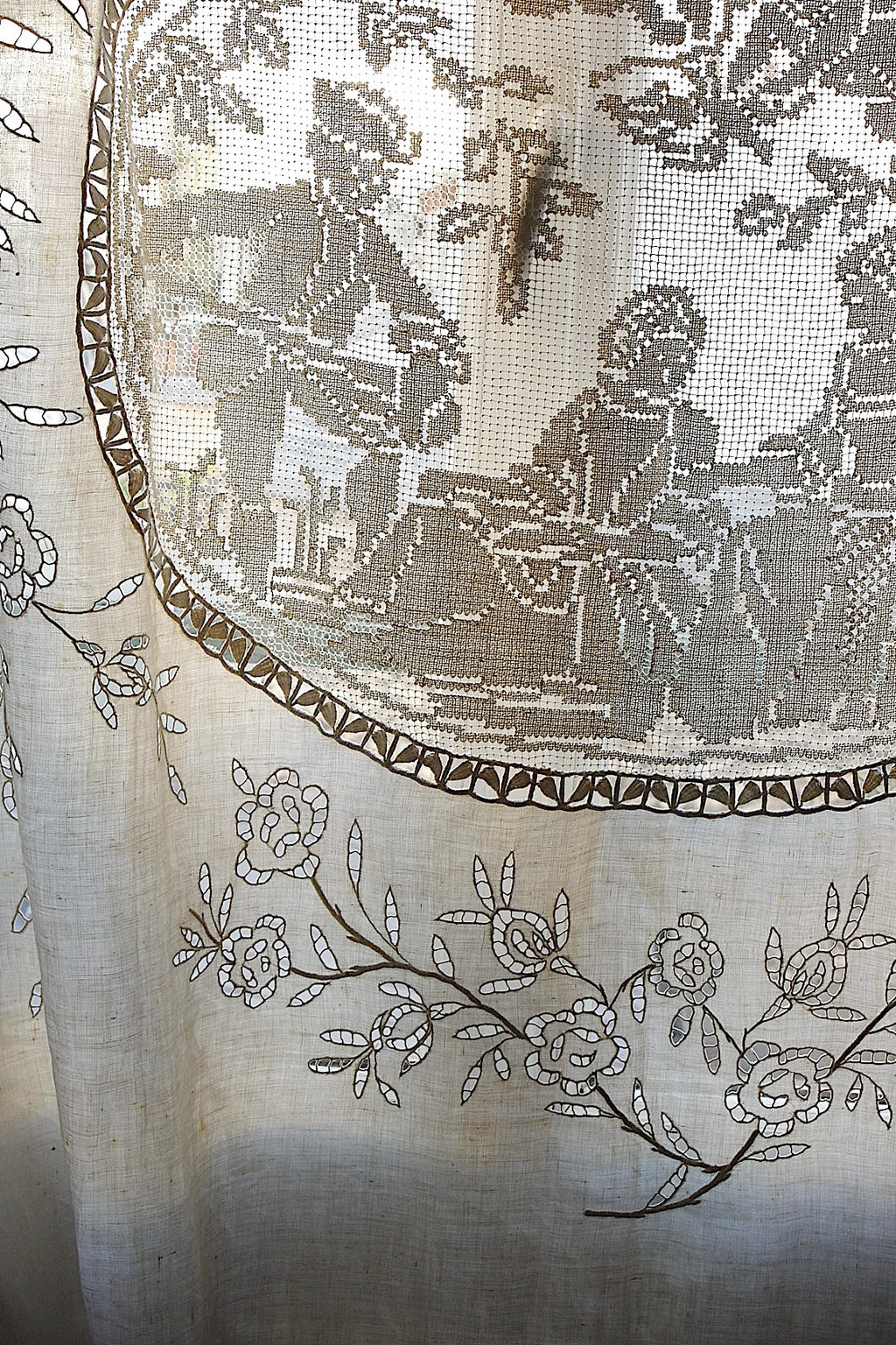 アンティークカーテン　rideau antique リネン