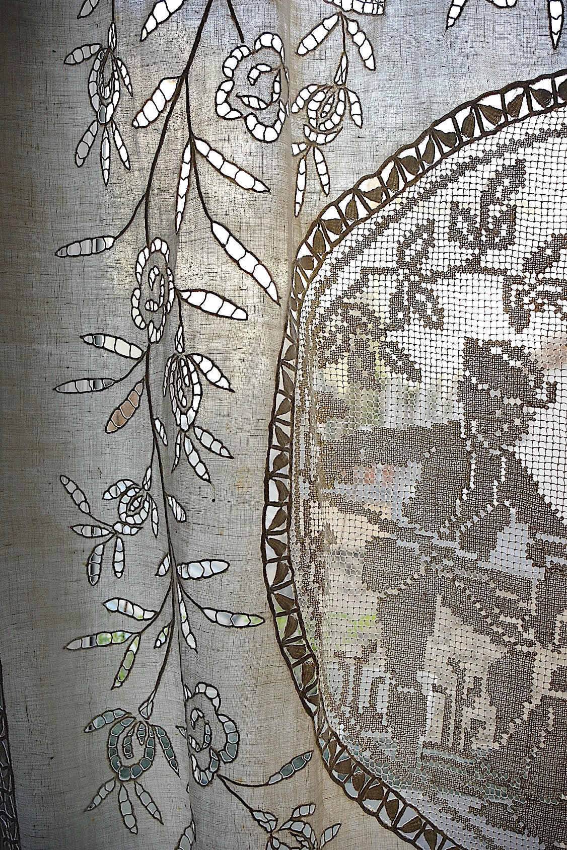 アンティークカーテン　rideau antique リネン