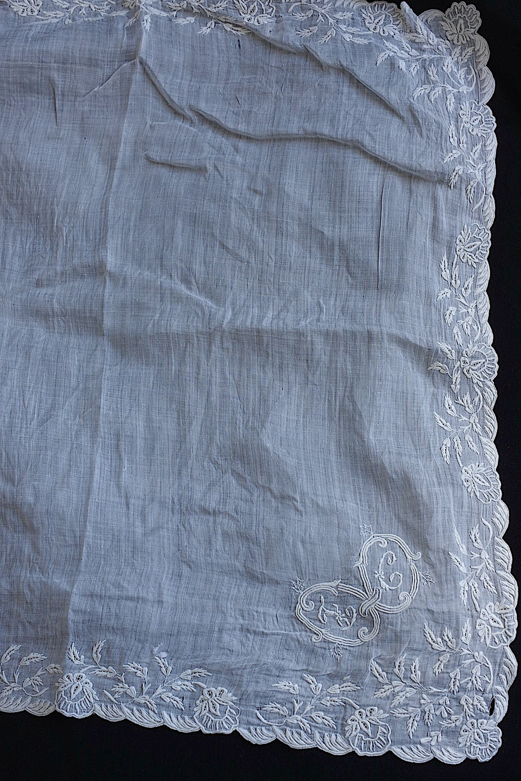 Mouchoir ancien en dentelle ancien mouchoir brodé 2
