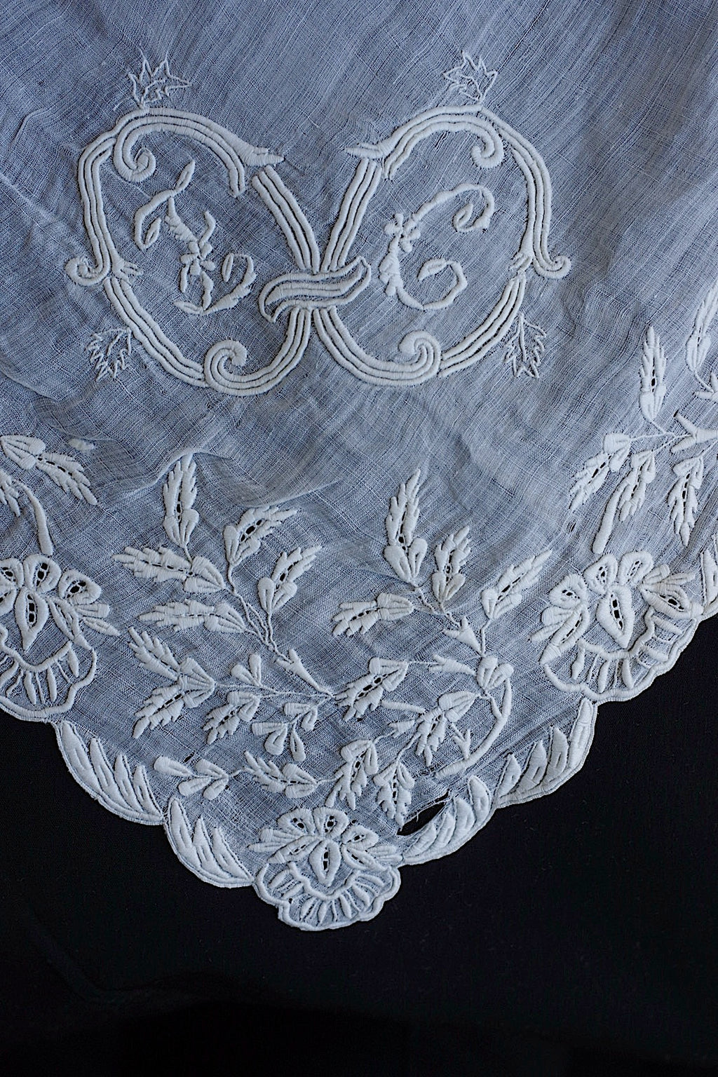 Mouchoir ancien en dentelle ancien mouchoir brodé 2