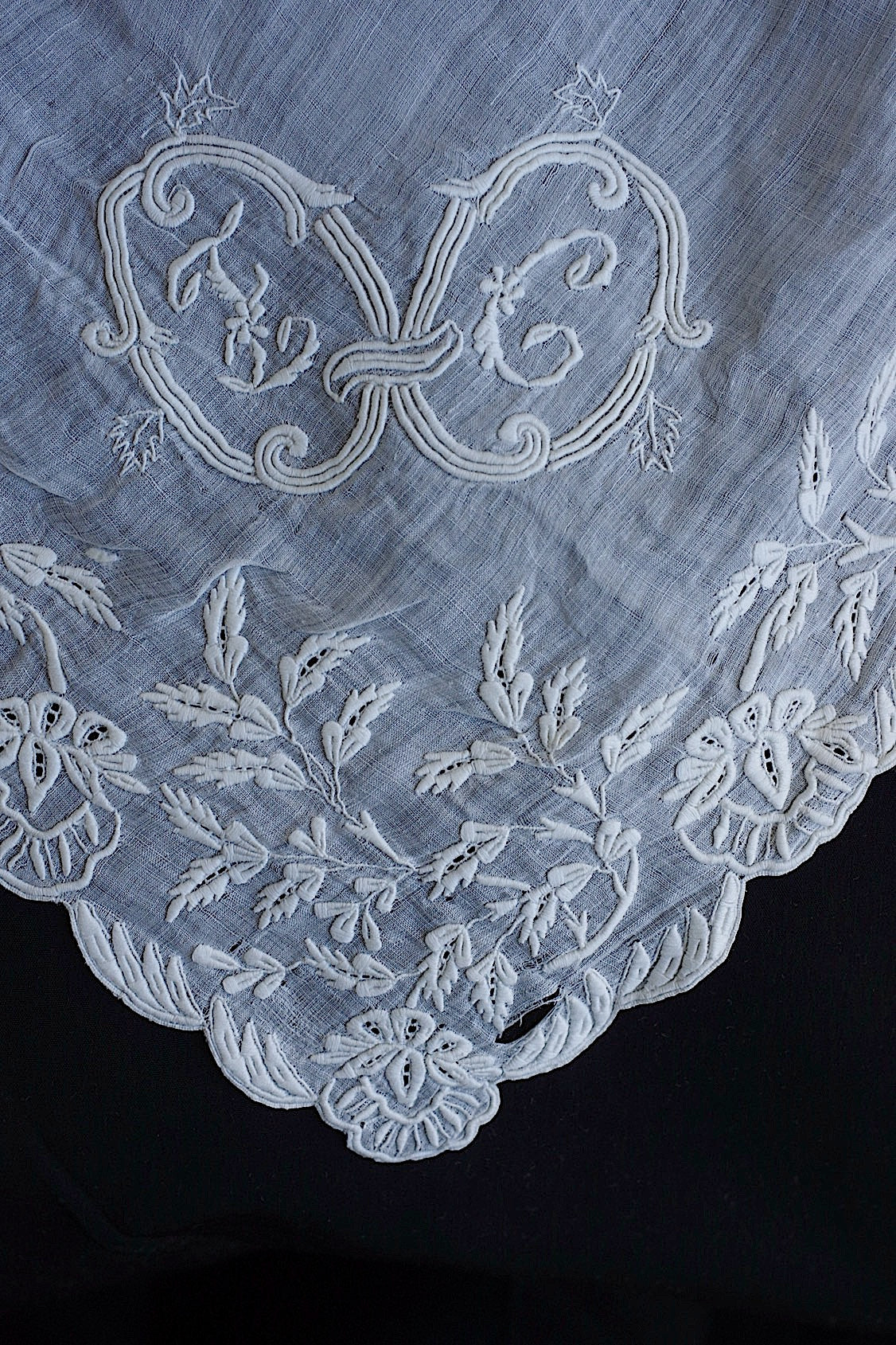 Mouchoir ancien en dentelle ancien mouchoir brodé 2