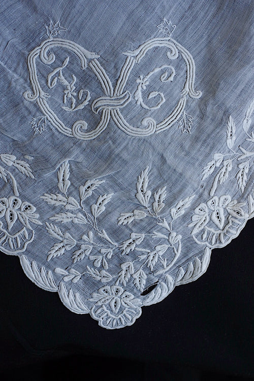 Mouchoir ancien en dentelle ancien mouchoir brodé 2