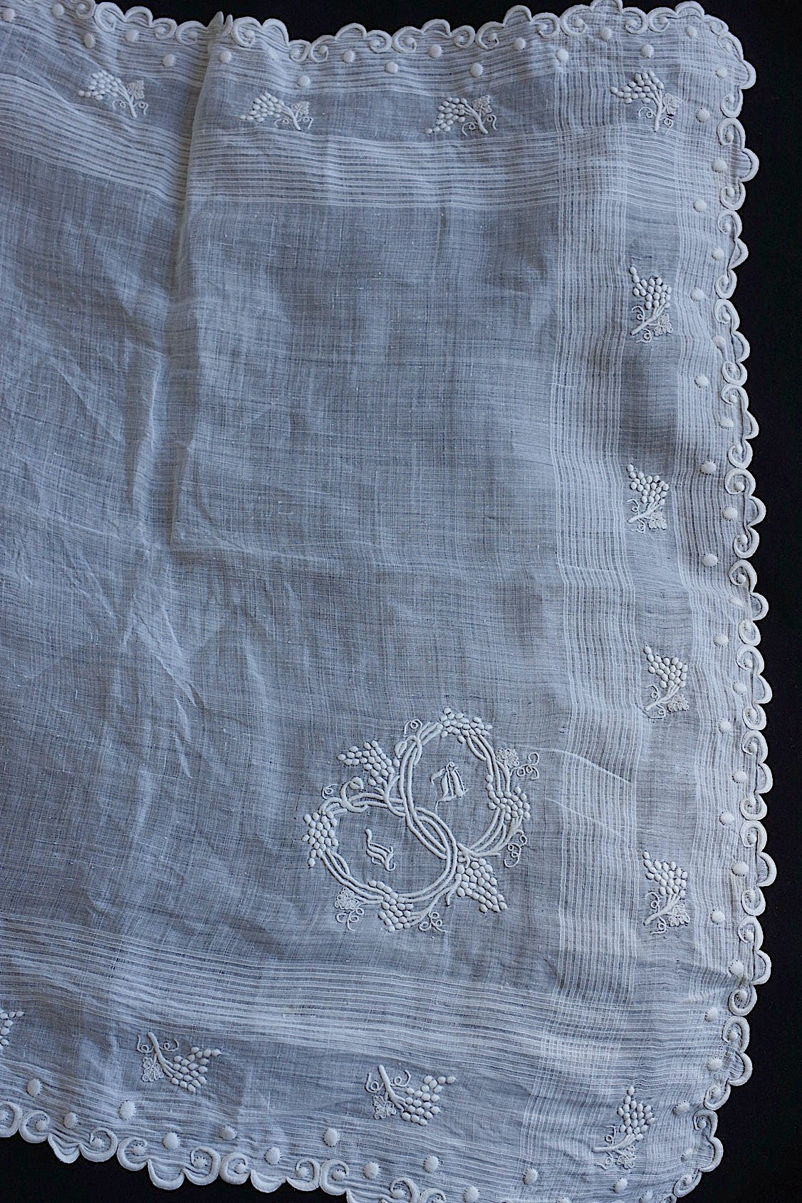 Mouchoir ancien en dentelle ancien mouchoir brodé 3