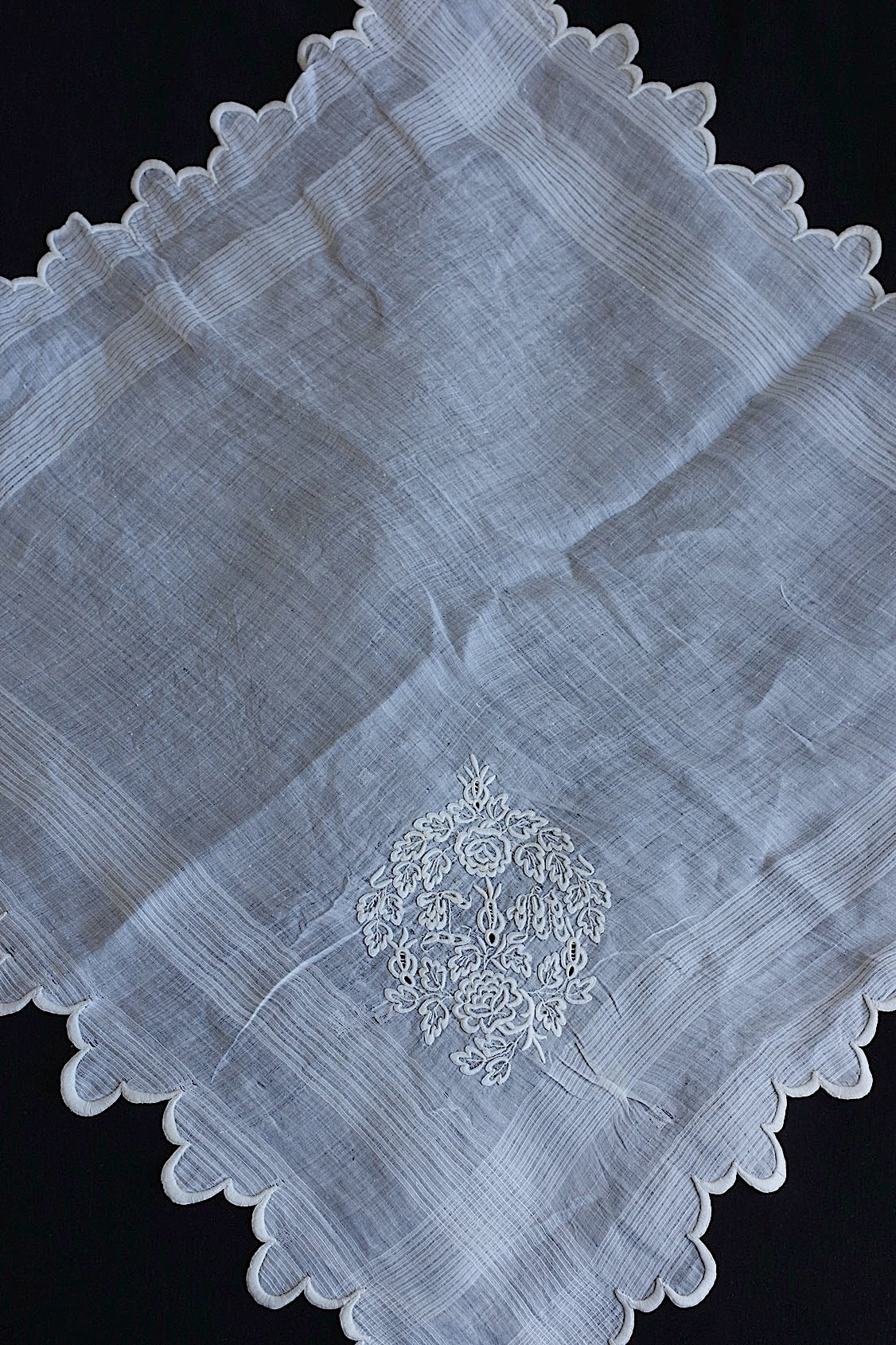 Mouchoir ancien en dentelle ancien mouchoir brodé 4