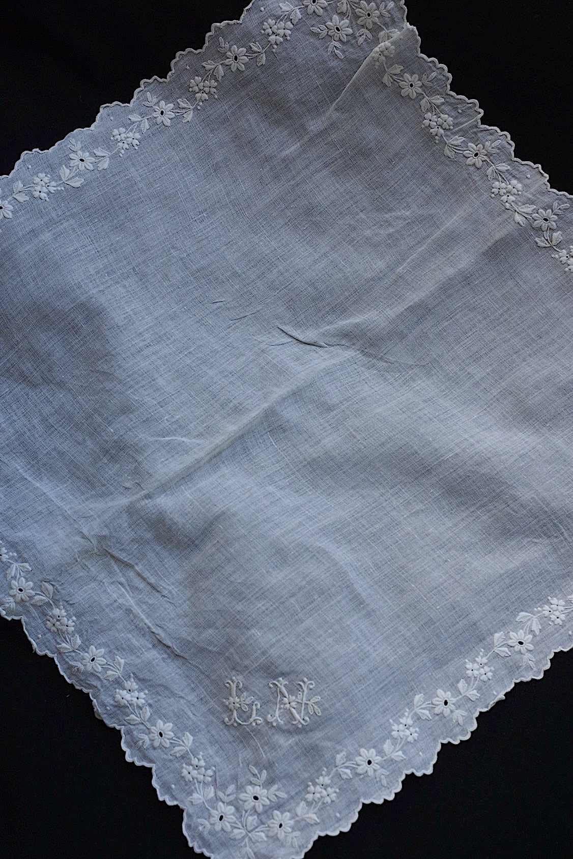 Mouchoir en dentelle antique ancien mouchoir brodé 6 lot