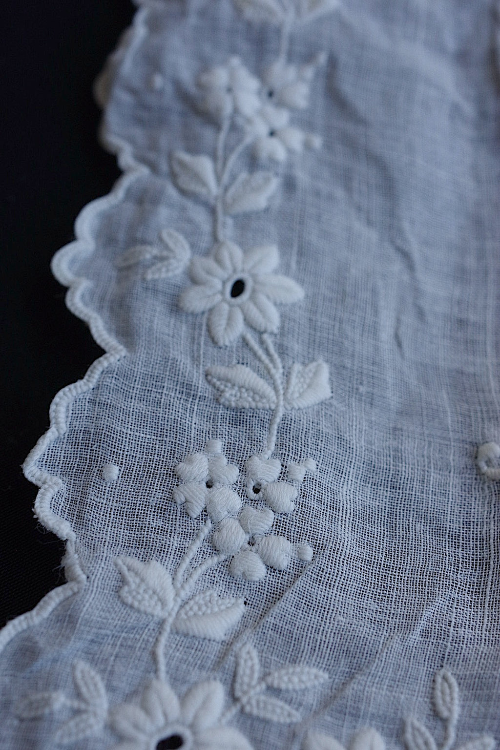 Antique lace mouchoir ancien embroidered handkerchief 6 lot