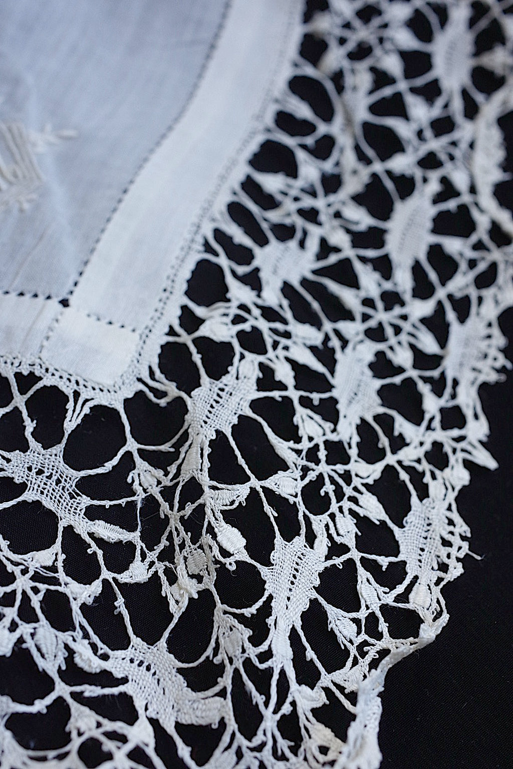 Antique lace mouchoir ancien embroidered handkerchief 6 lot