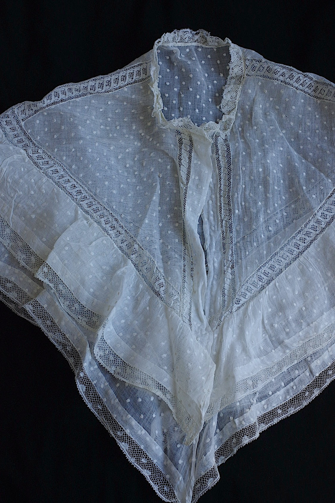 アンティークレース dentelle ancienne ケープ襟- .FR a l'epoque
