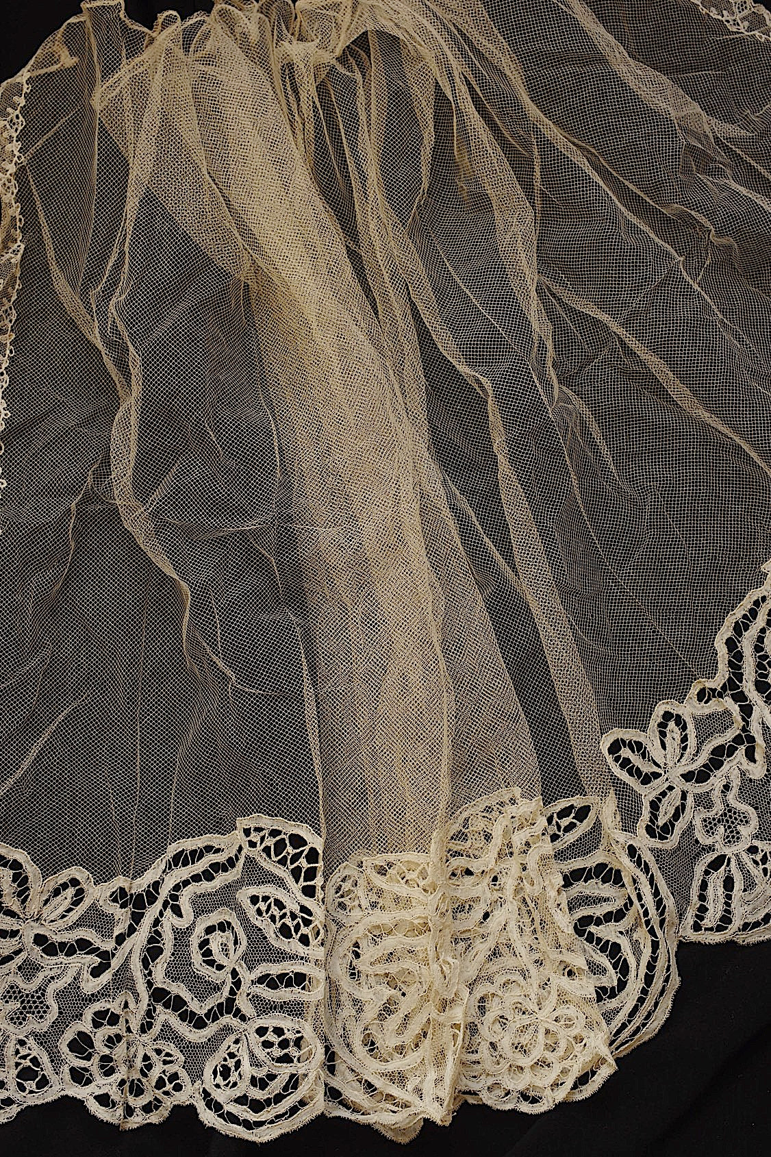 Voile dentelle dentelle ancienne tulle antique