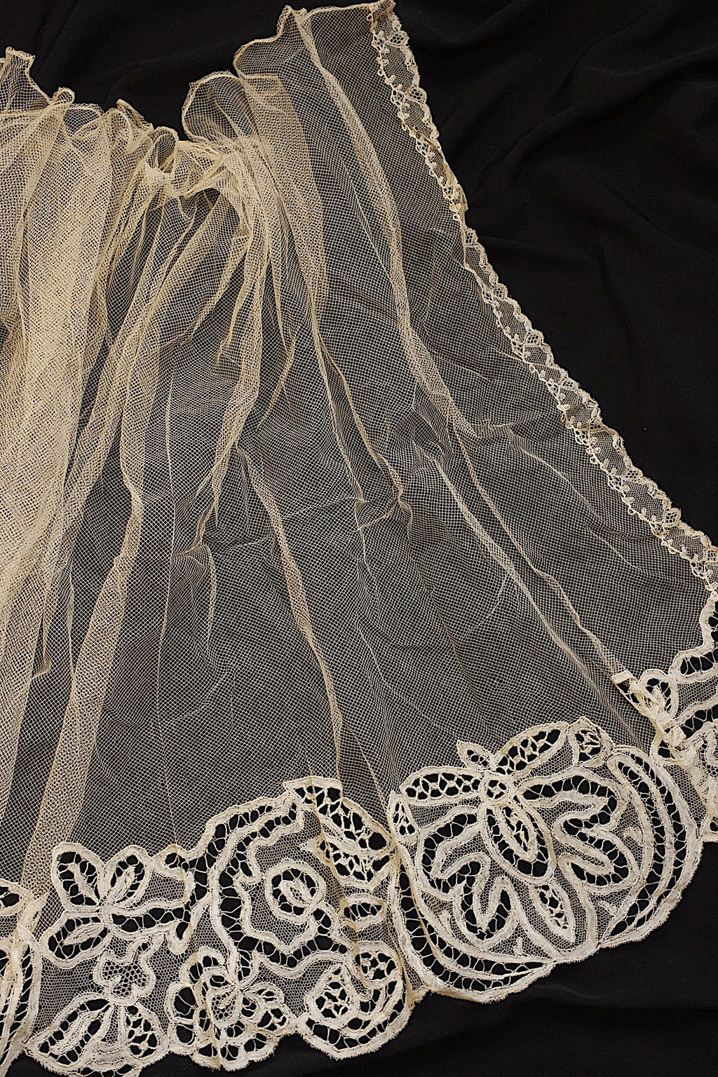 Voile dentelle dentelle ancienne tulle antique