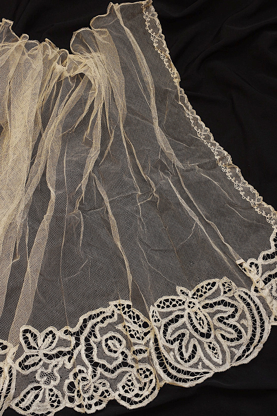 Voile dentelle dentelle ancienne tulle antique