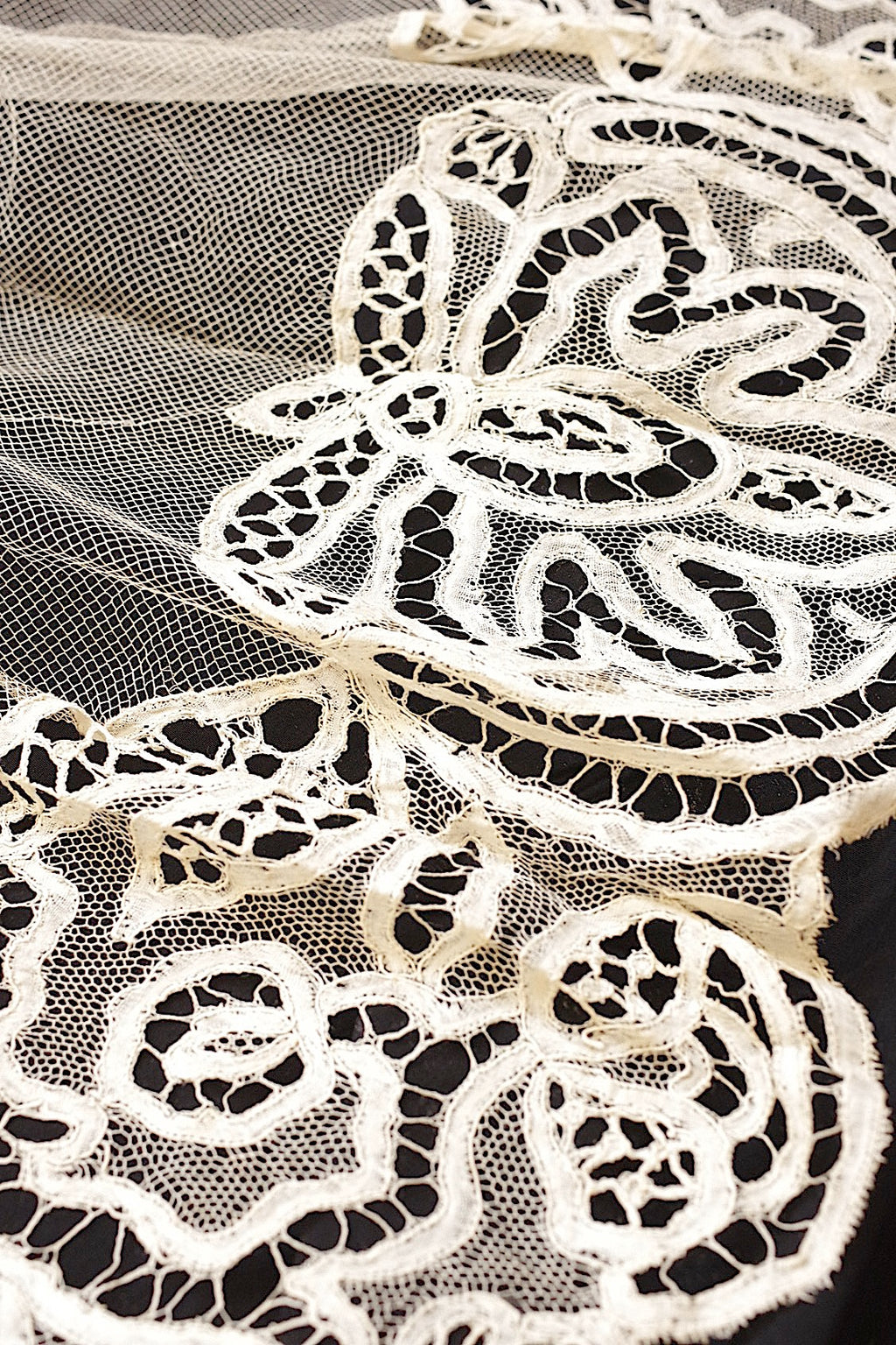 Voile dentelle dentelle ancienne tulle antique