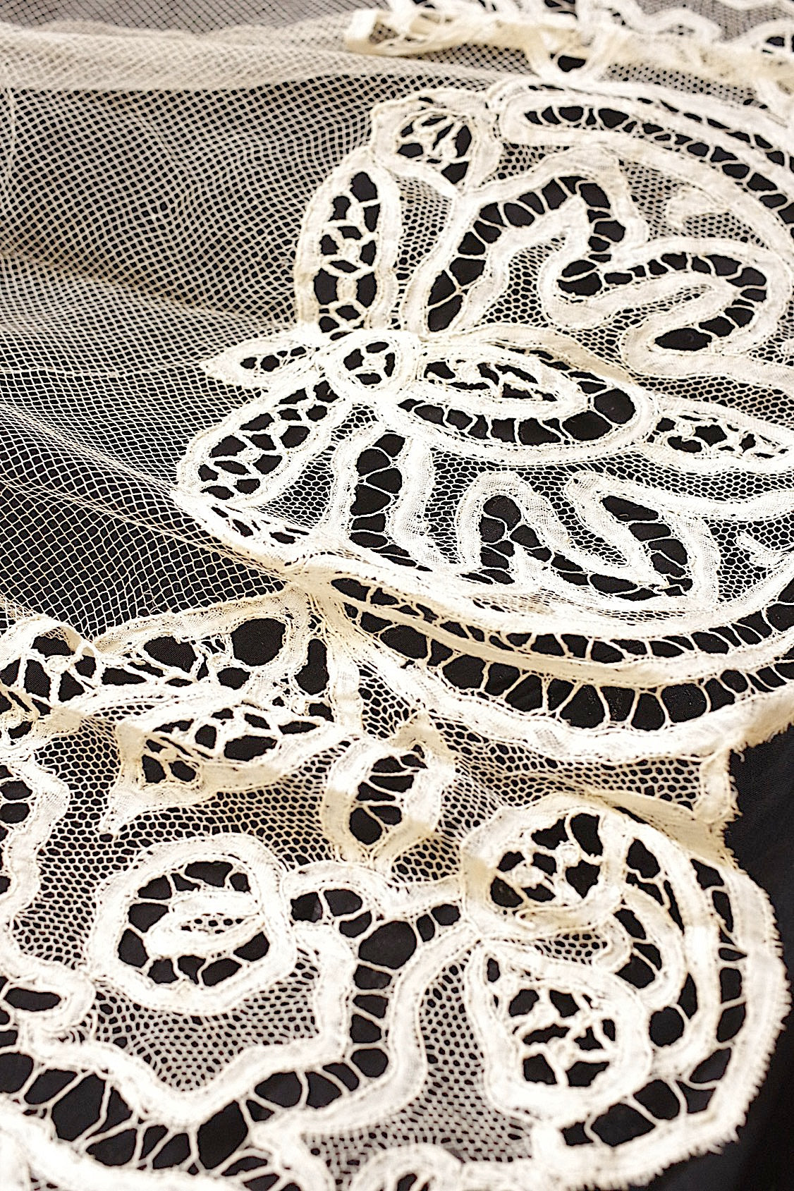 Voile dentelle dentelle ancienne tulle antique