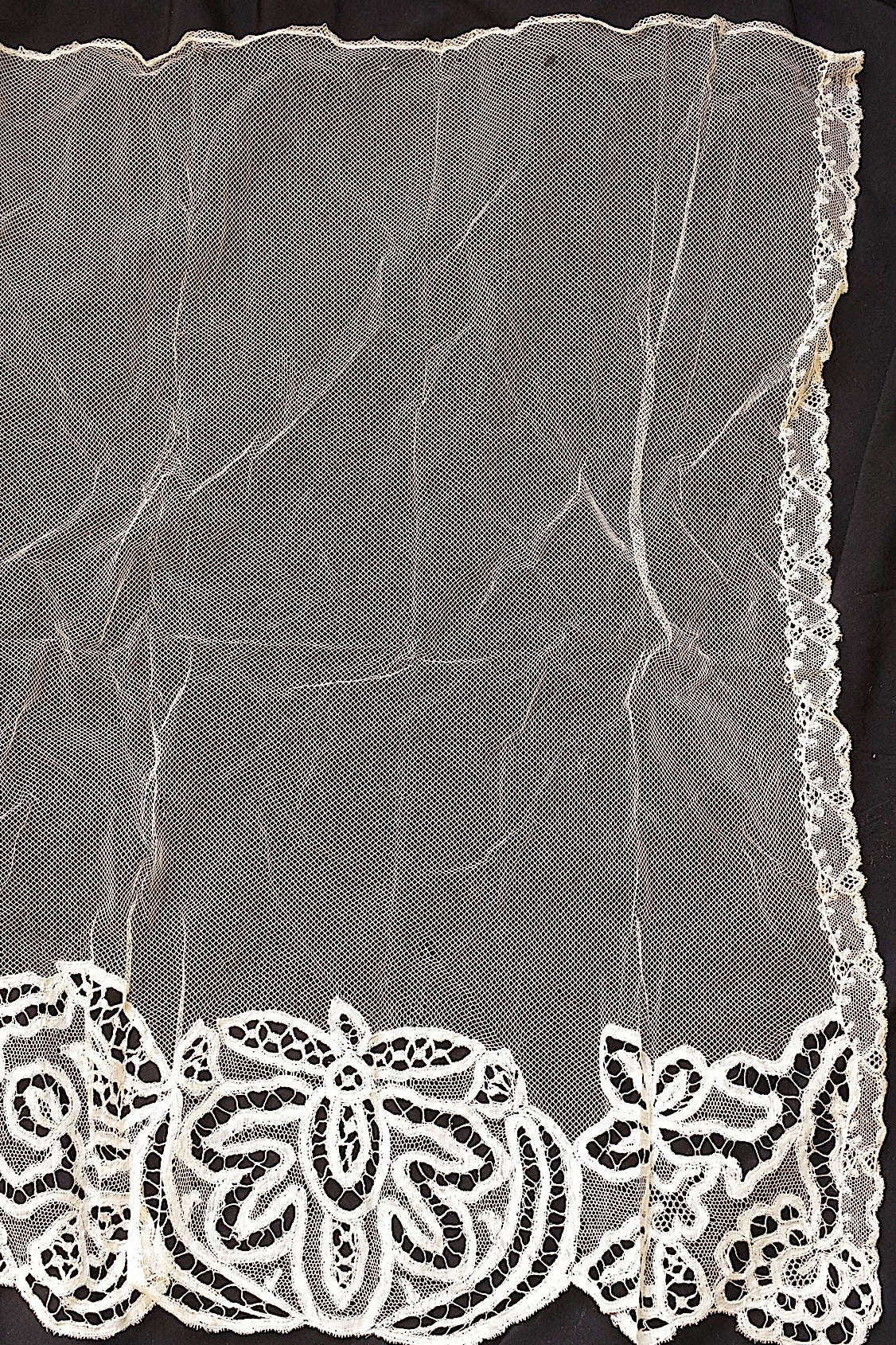 Voile dentelle dentelle ancienne tulle antique