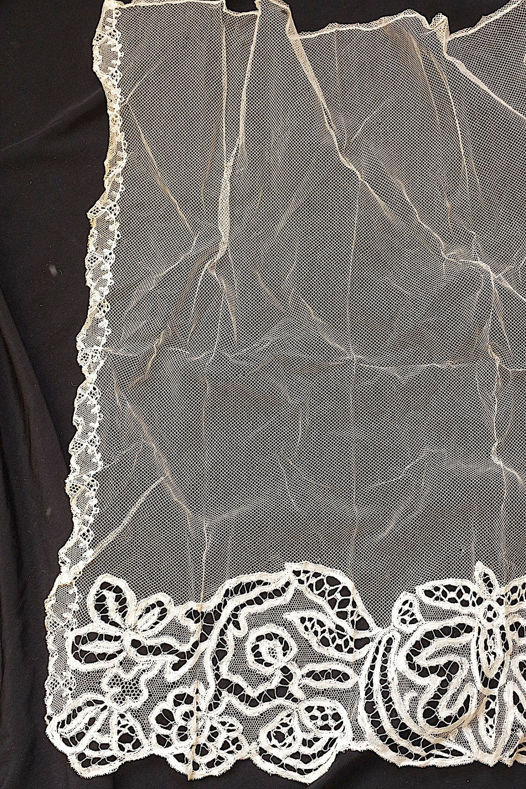 Voile dentelle dentelle ancienne tulle antique