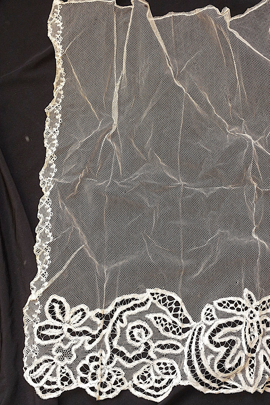 Voile dentelle dentelle ancienne tulle antique
