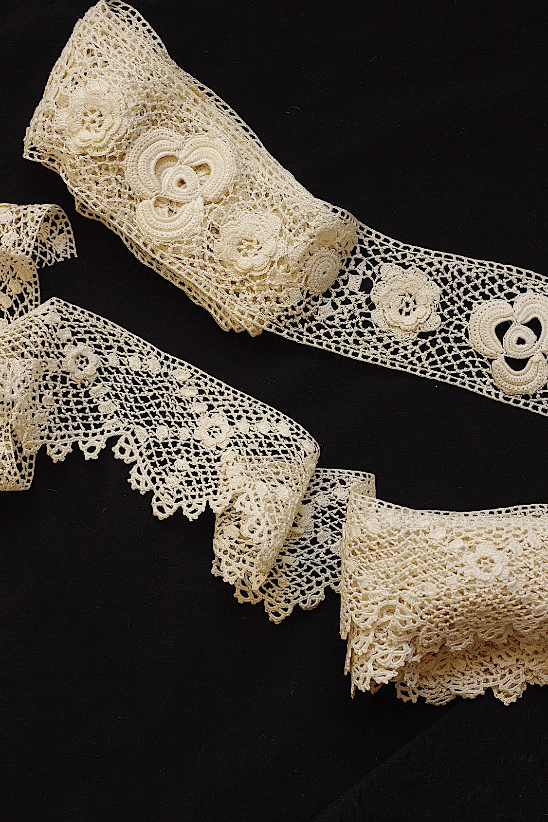 アンティークレース dentelle ancienne クロシェレース197cm136cm- .FR