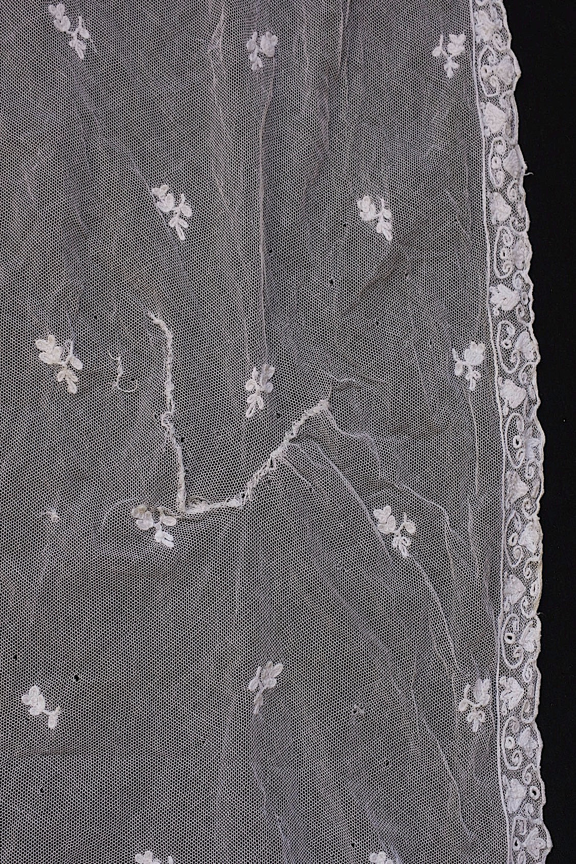 Tissu dentelle ancienne dentelle ancienne voile