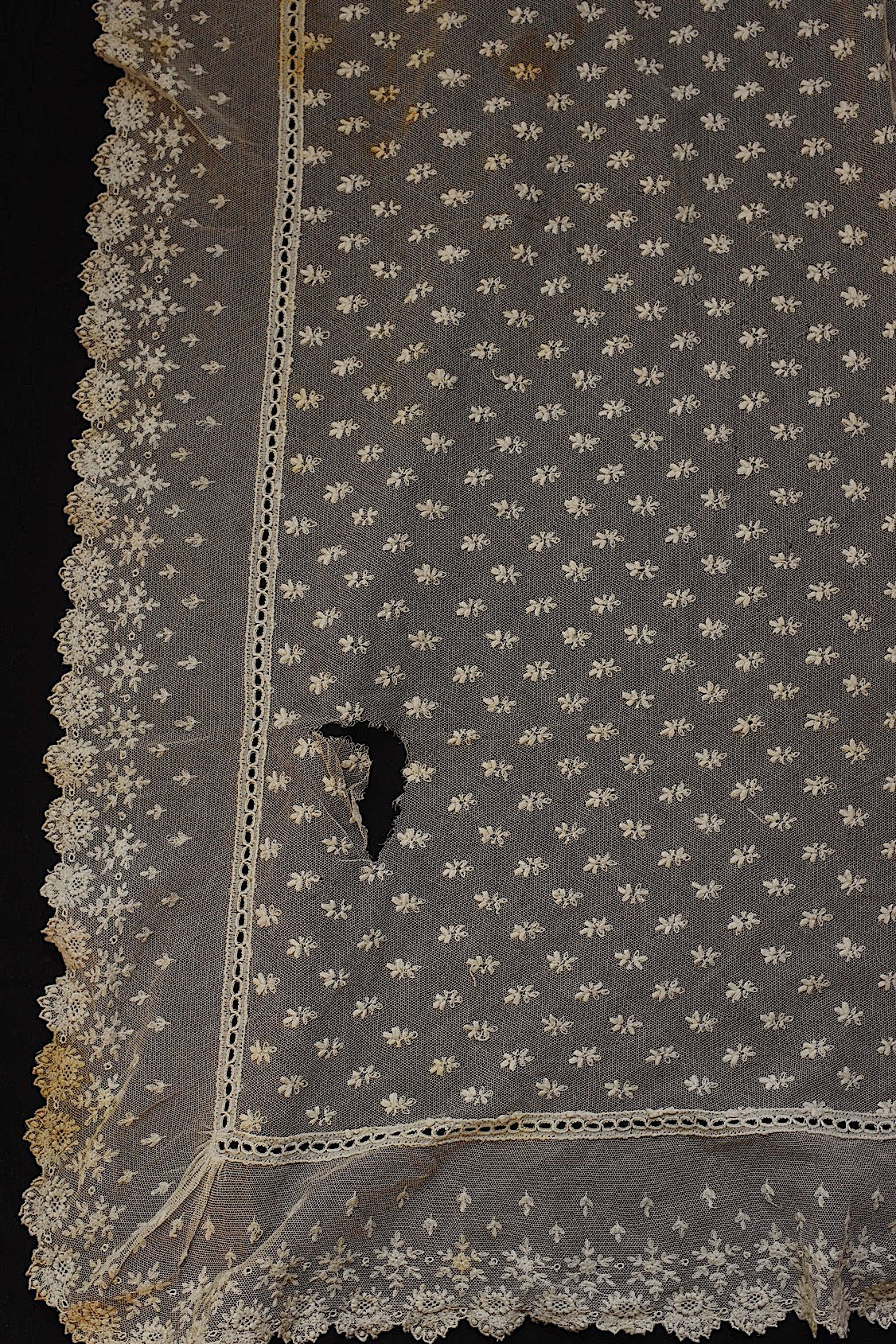 Tissu dentelle ancienne dentelle ancienne voile