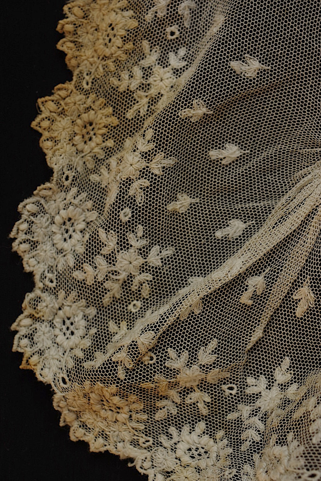 Tissu dentelle ancienne dentelle ancienne voile