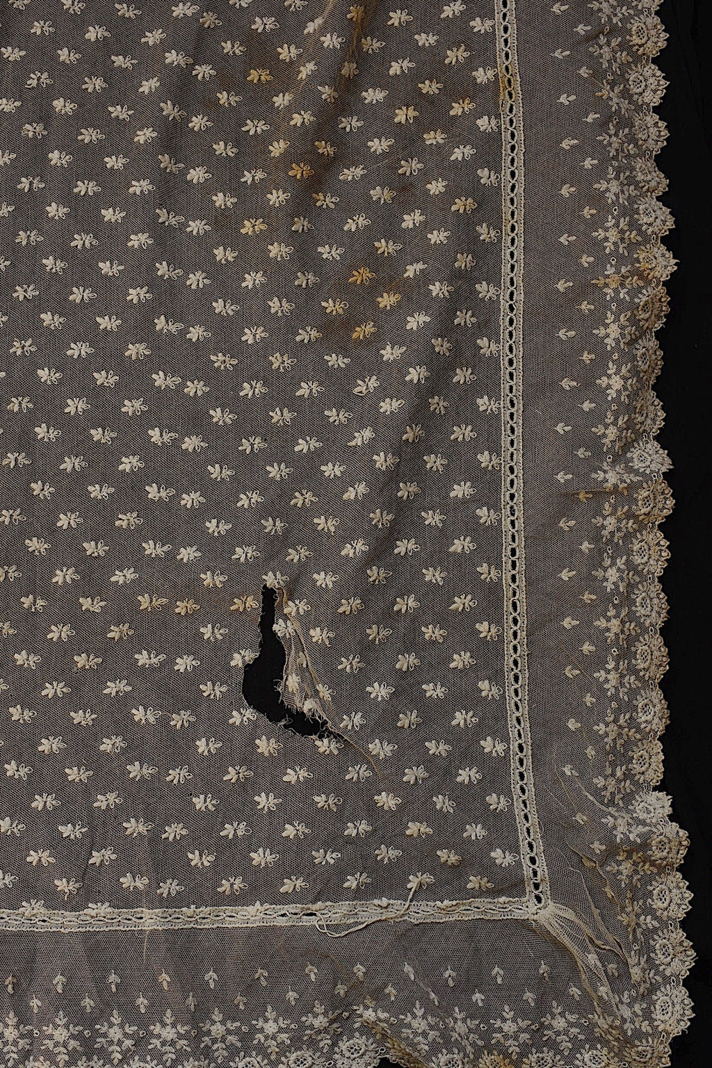 Tissu dentelle ancienne dentelle ancienne voile