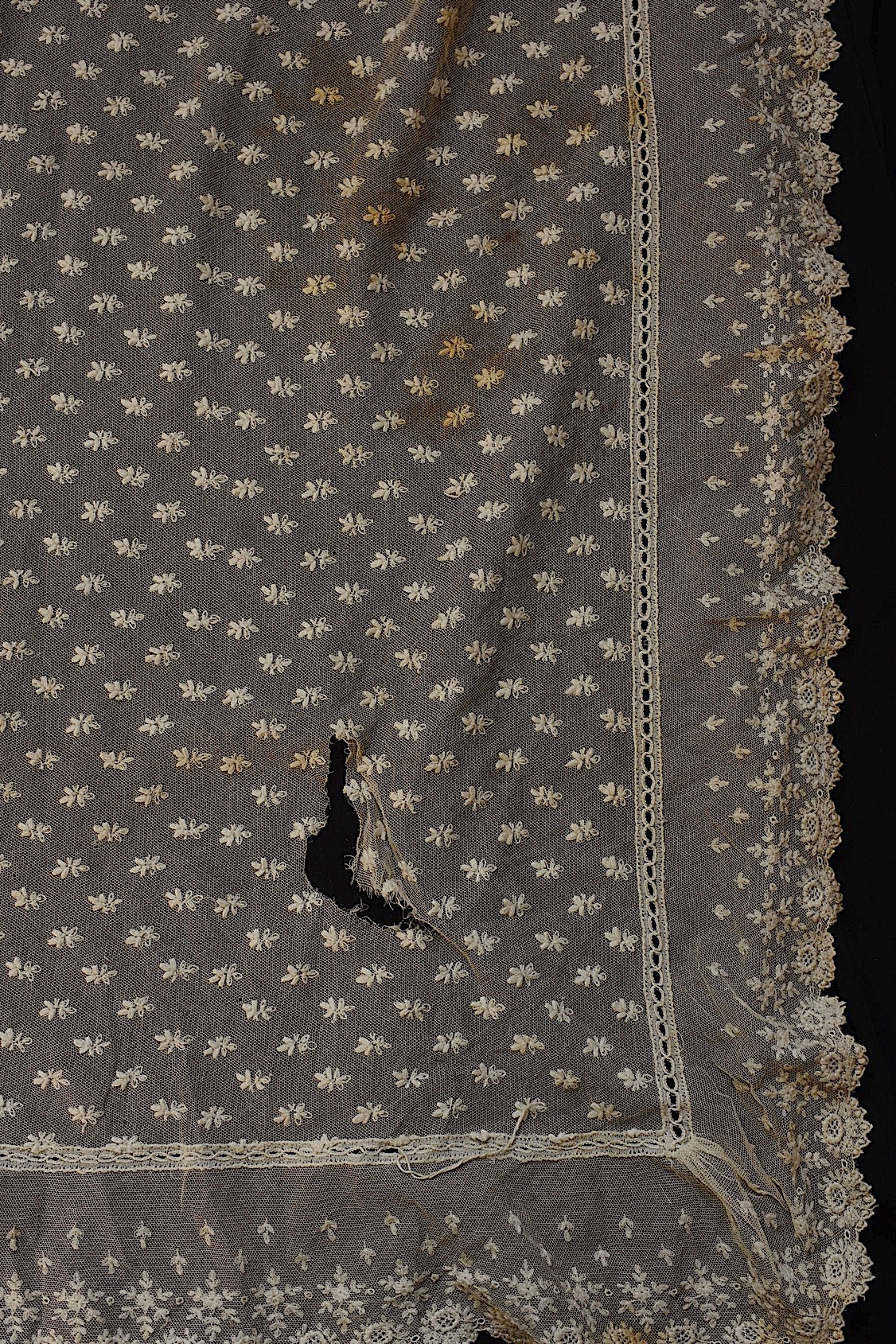 Tissu dentelle ancienne dentelle ancienne voile