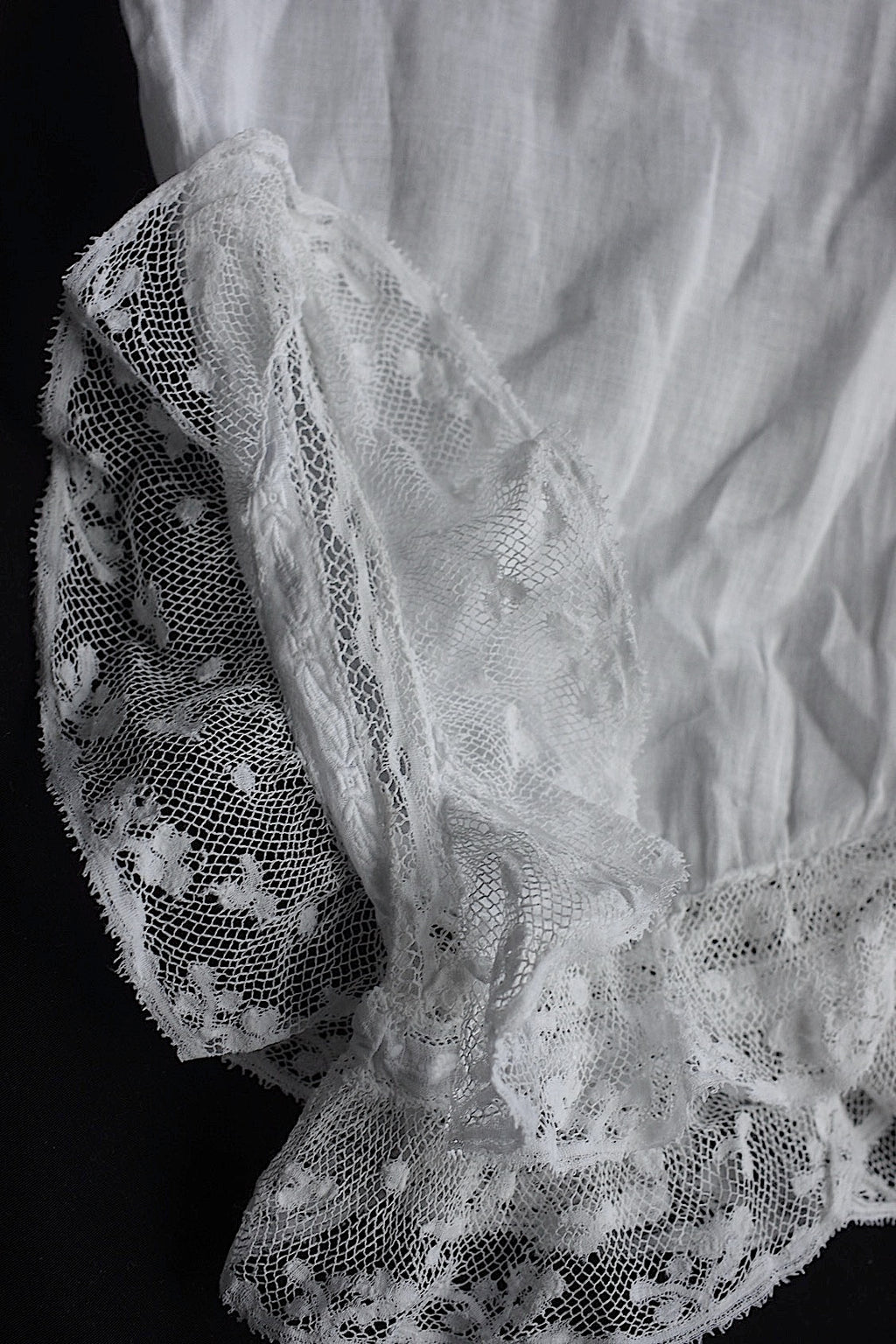アンティークレース　dentelle ancienne レース装飾袖　ペア