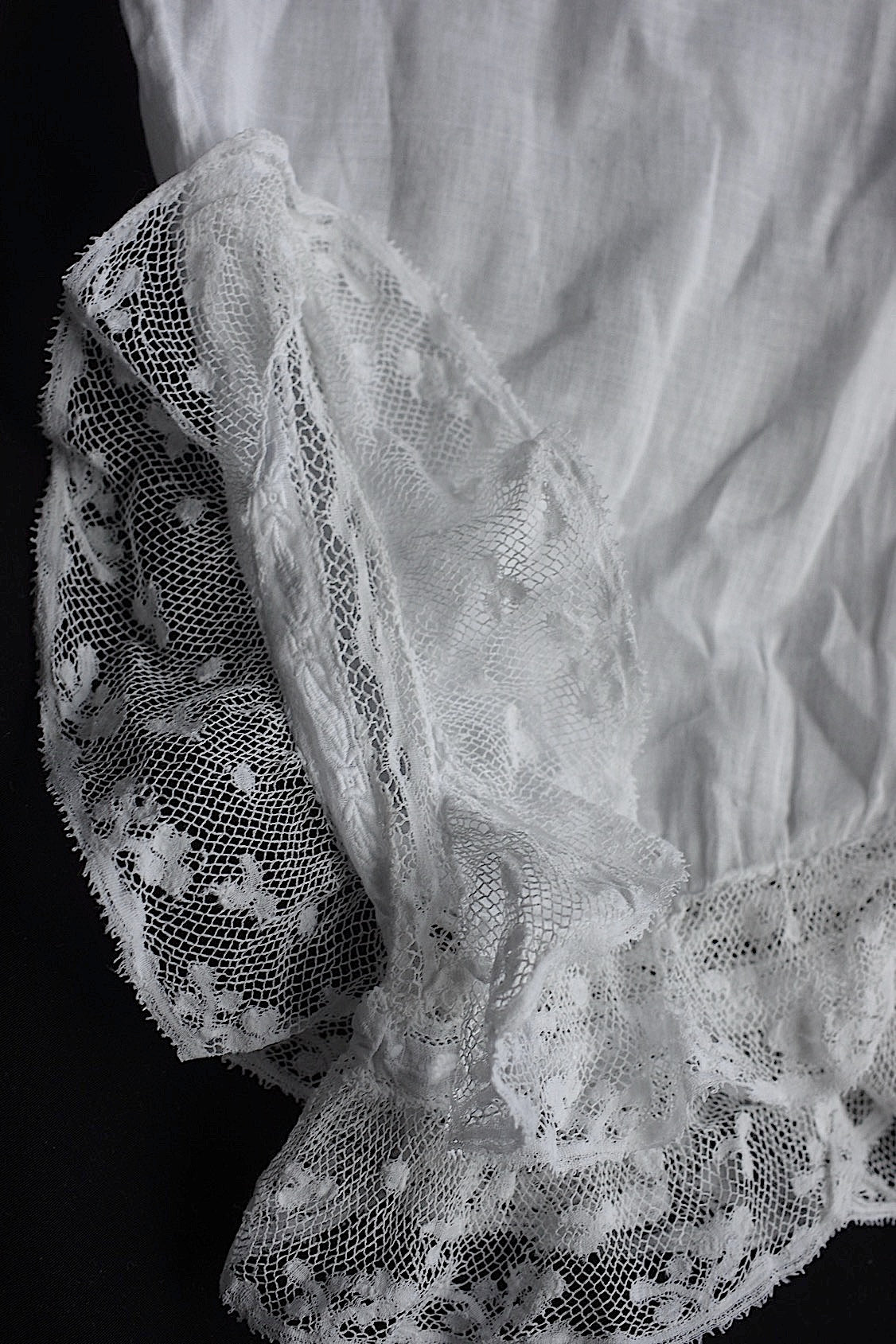 アンティークレース　dentelle ancienne レース装飾袖　ペア
