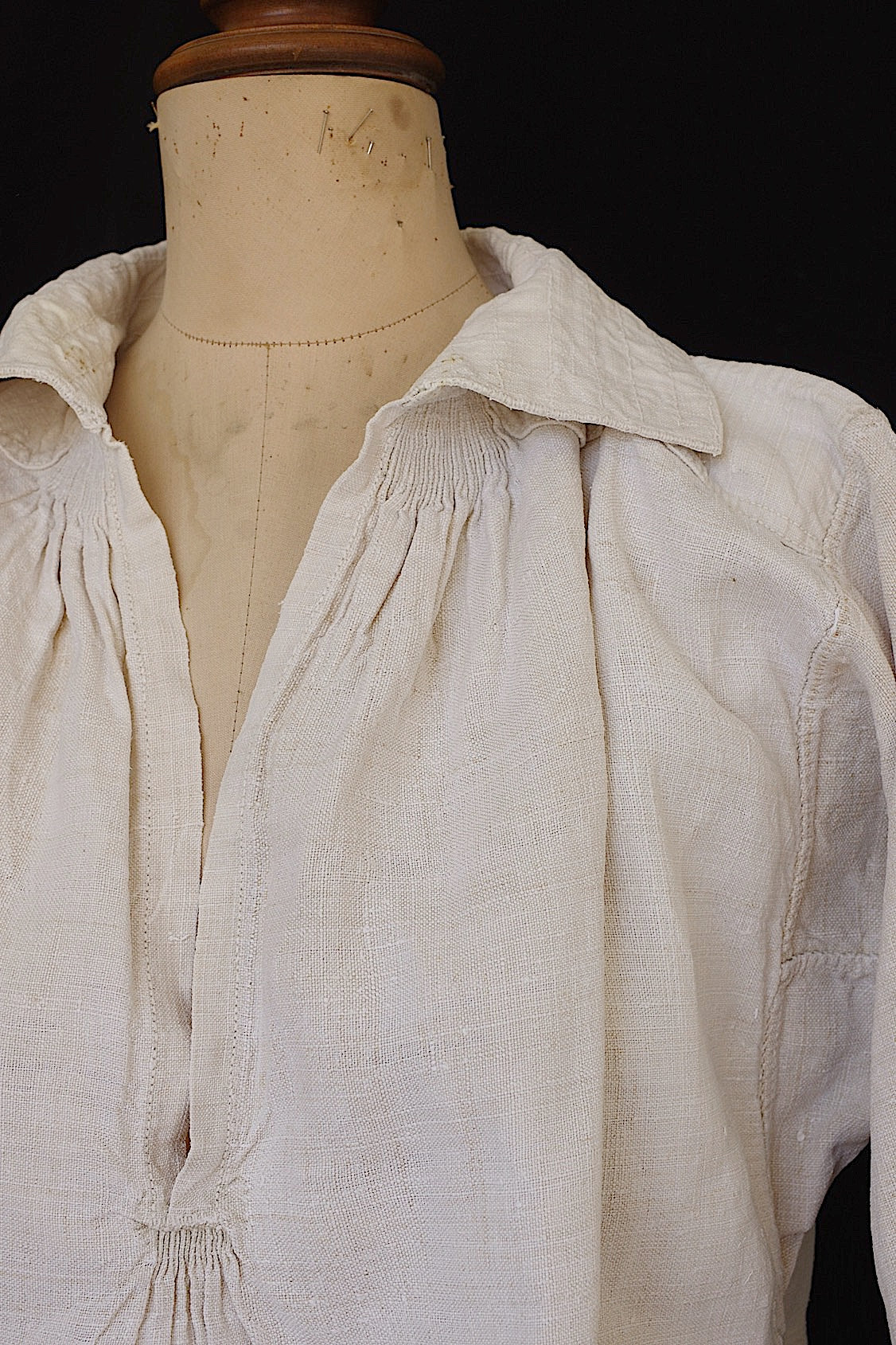 アンティークリネン服　vêtement　antique　リネンシャツ