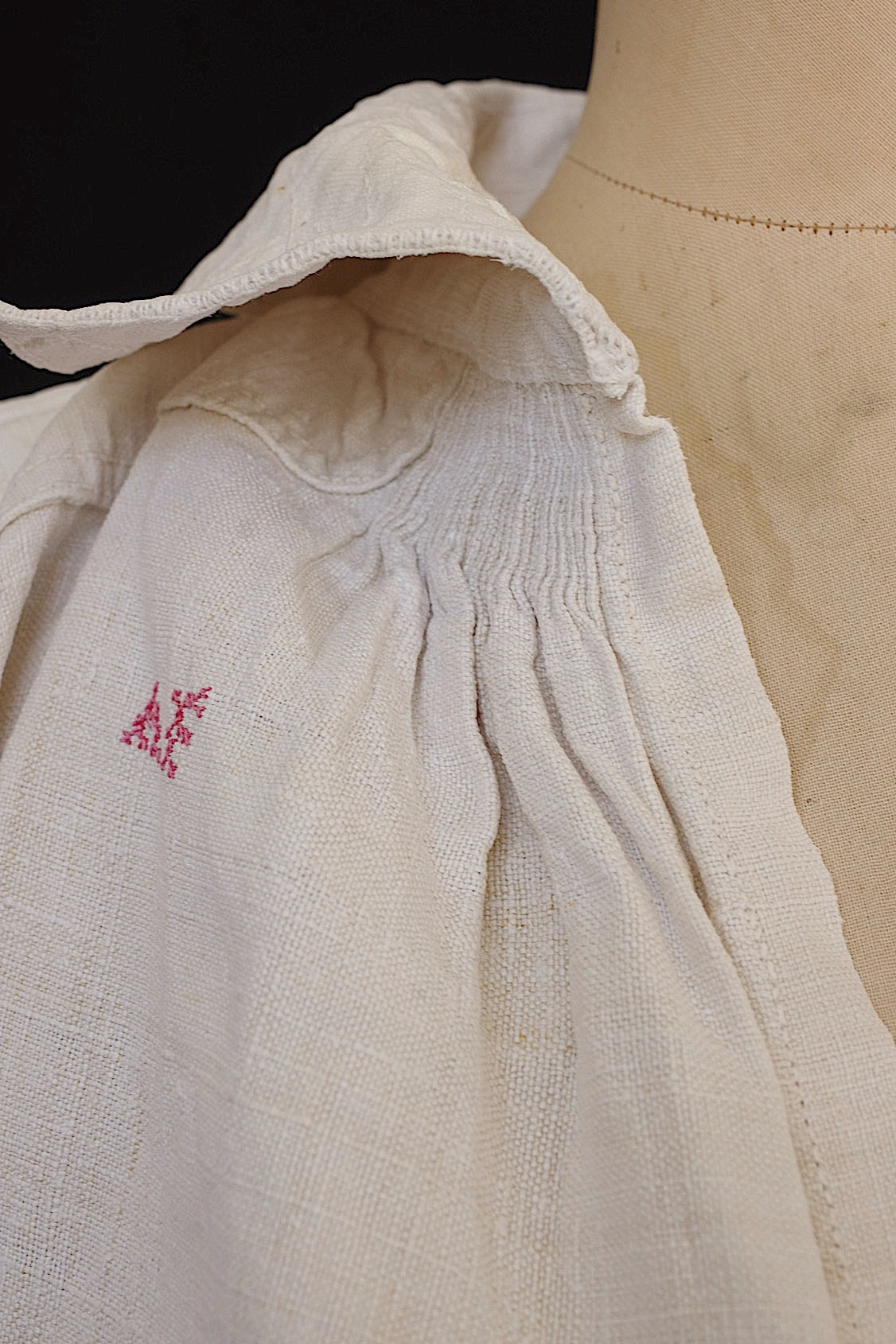 アンティークリネン服　vêtement　antique　リネンシャツ