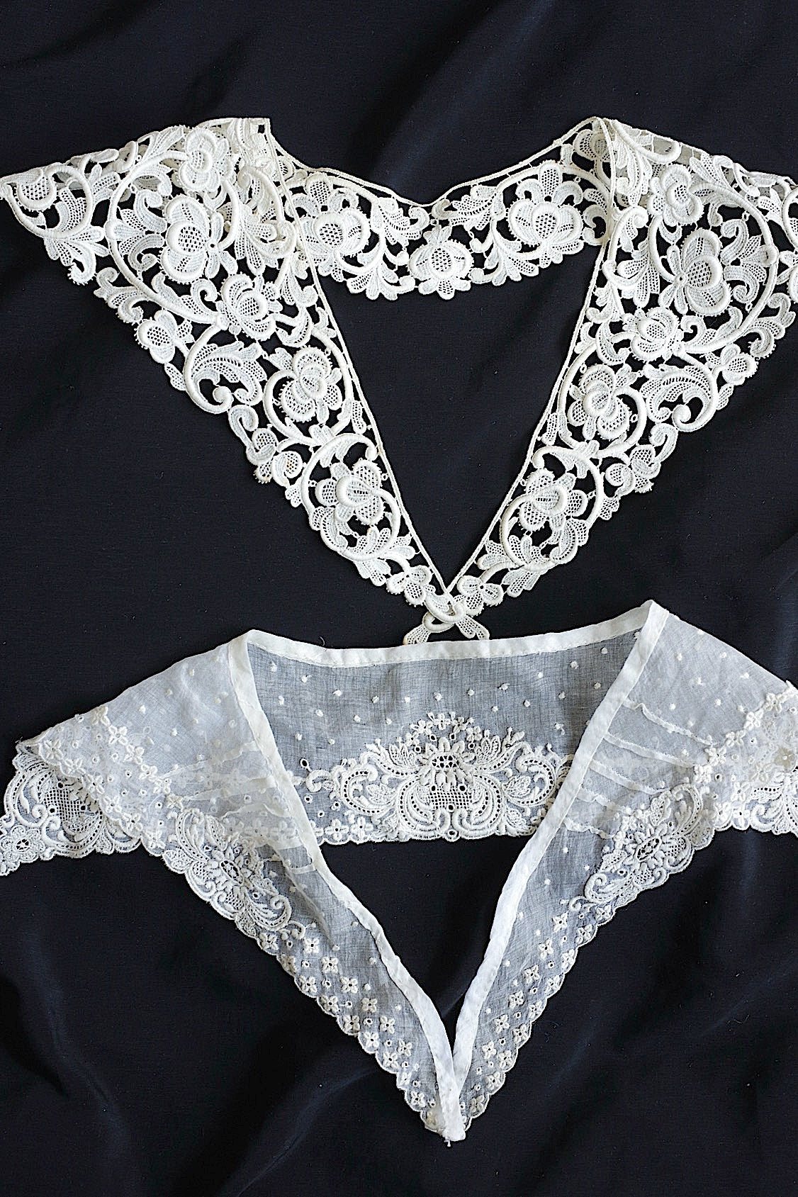 アンティークレーク襟　dentelle anciennne 　antique Detachable collar lots1