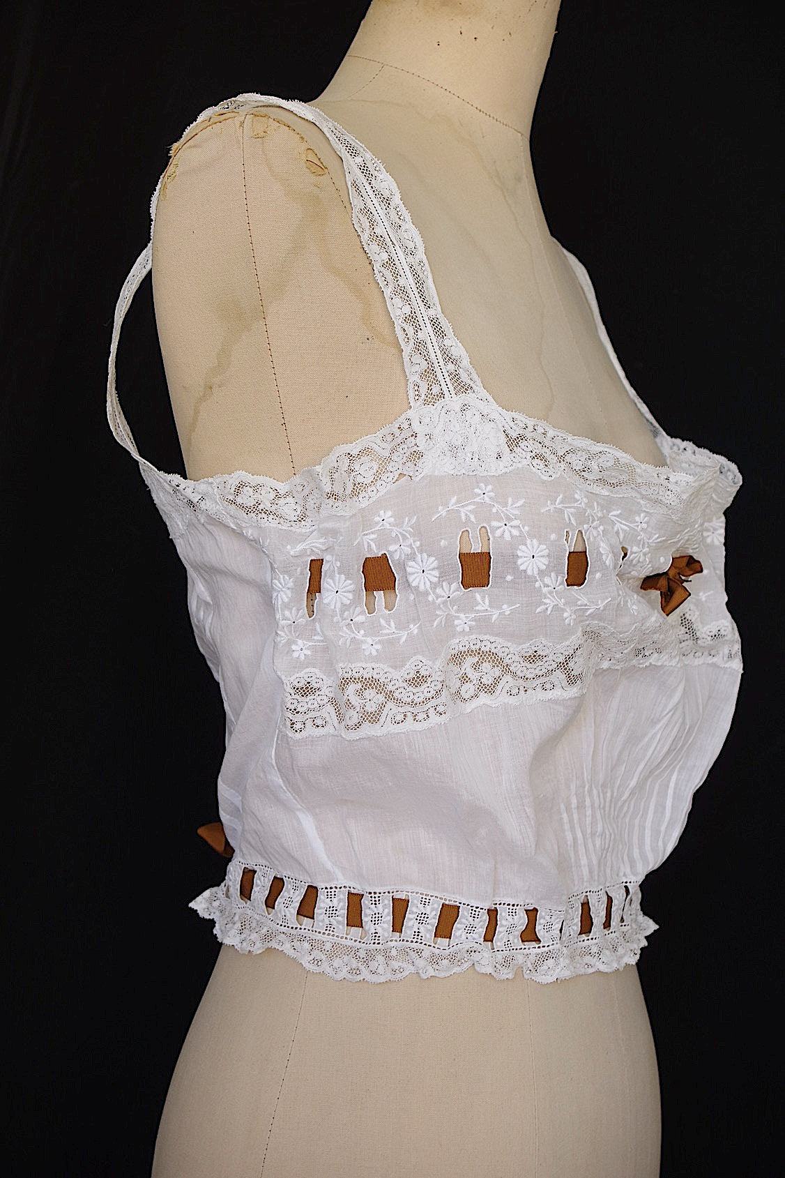アンティークレーストップス　vêtement antique　tops リボン付き