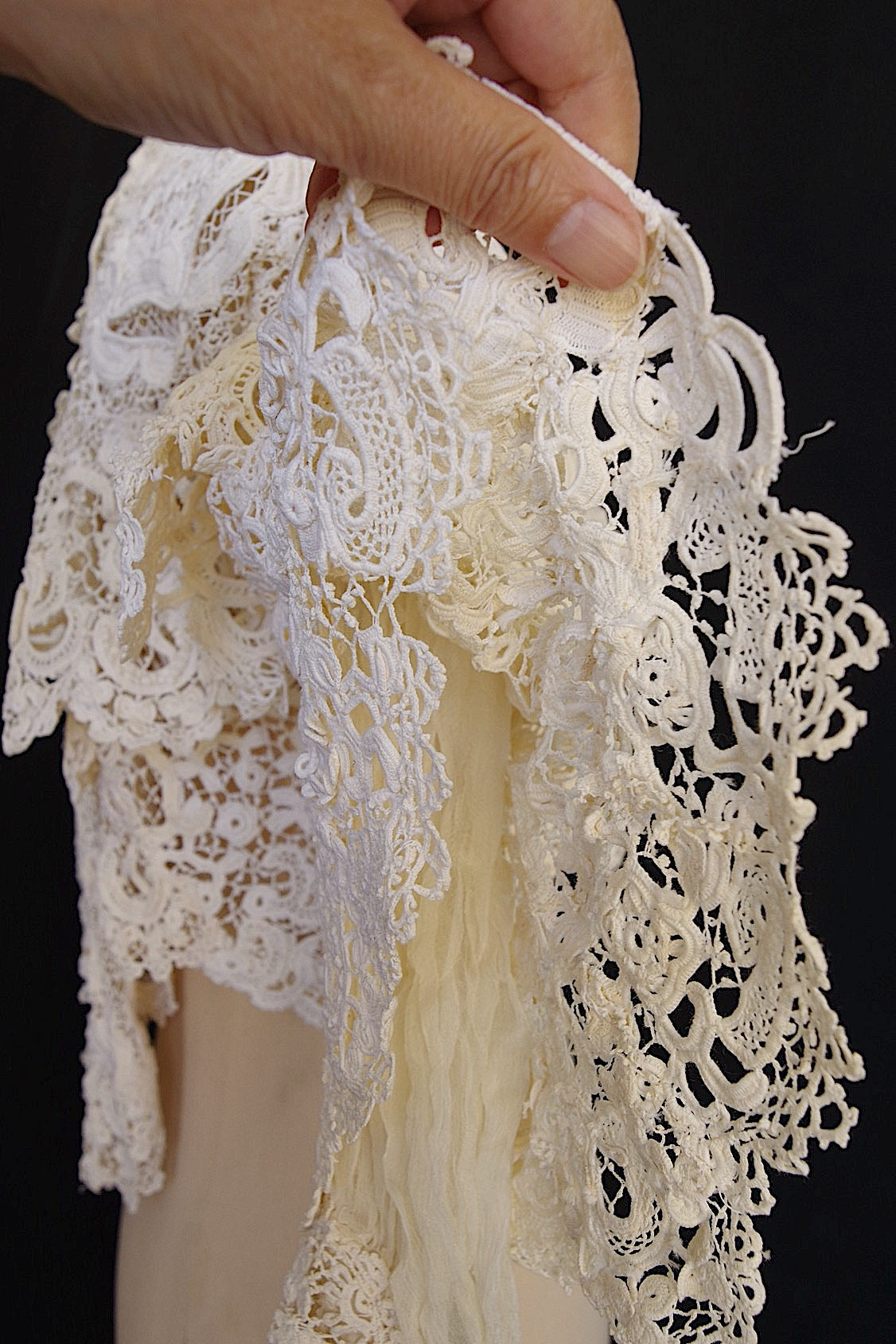 アンティーククロシェジレ　vêtement antique crochet veste
