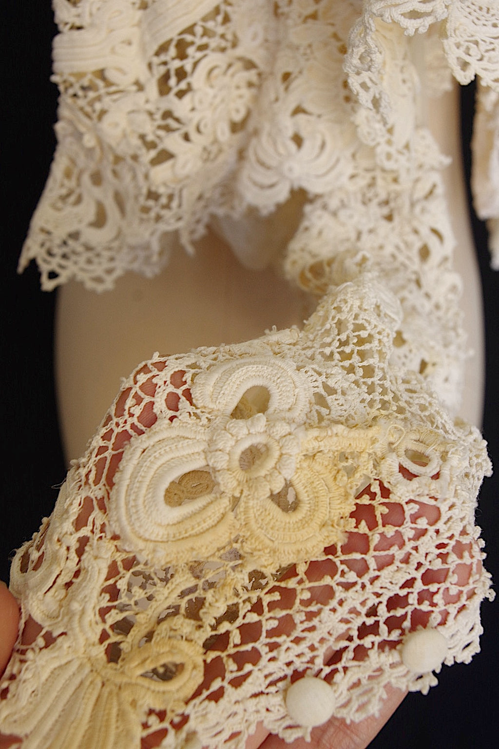 アンティーククロシェジレ　vêtement antique crochet veste